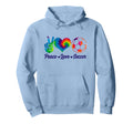 Soccer Tie Dye Peace Love Soccer Player Hoodie - Trendy Graphic for Adults - T-Shirt, Sweatshirt, Hoodie