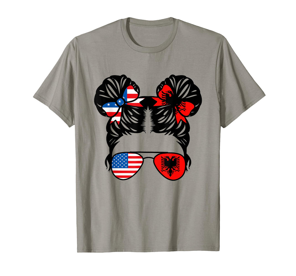 Half American Half Albanian Usa T-Shirt - Fun Novelty Design Men Women - T-Shirt, Sweatshirt, Hoodie