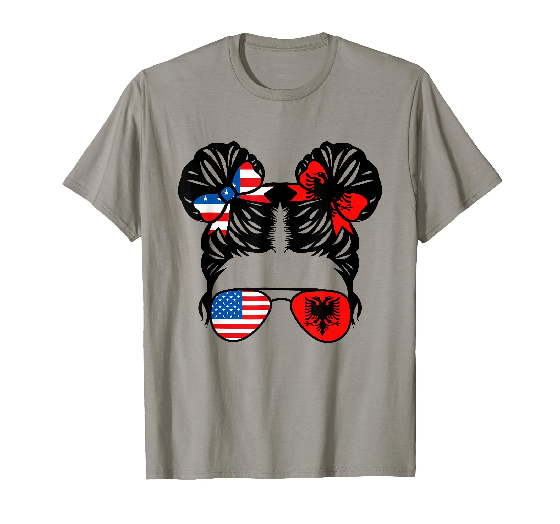 Half American Half Albanian Usa T-Shirt - Fun Novelty Design Men Women - T-Shirt, Sweatshirt, Hoodie