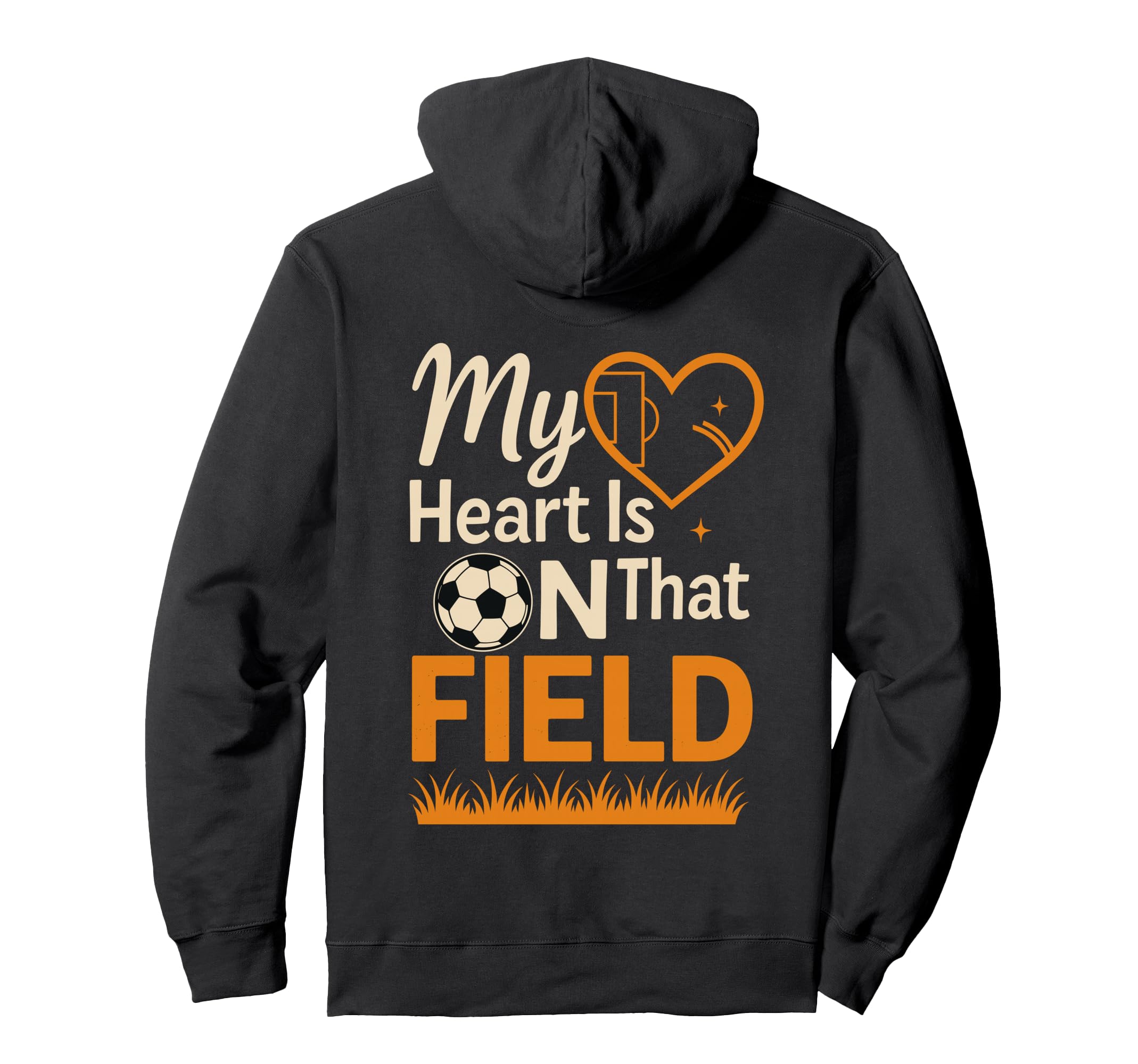 My Heart Is That Field Soccer Mom Dad Hoodie - Minimalist Print Unisex - T-Shirt, Sweatshirt, Hoodie