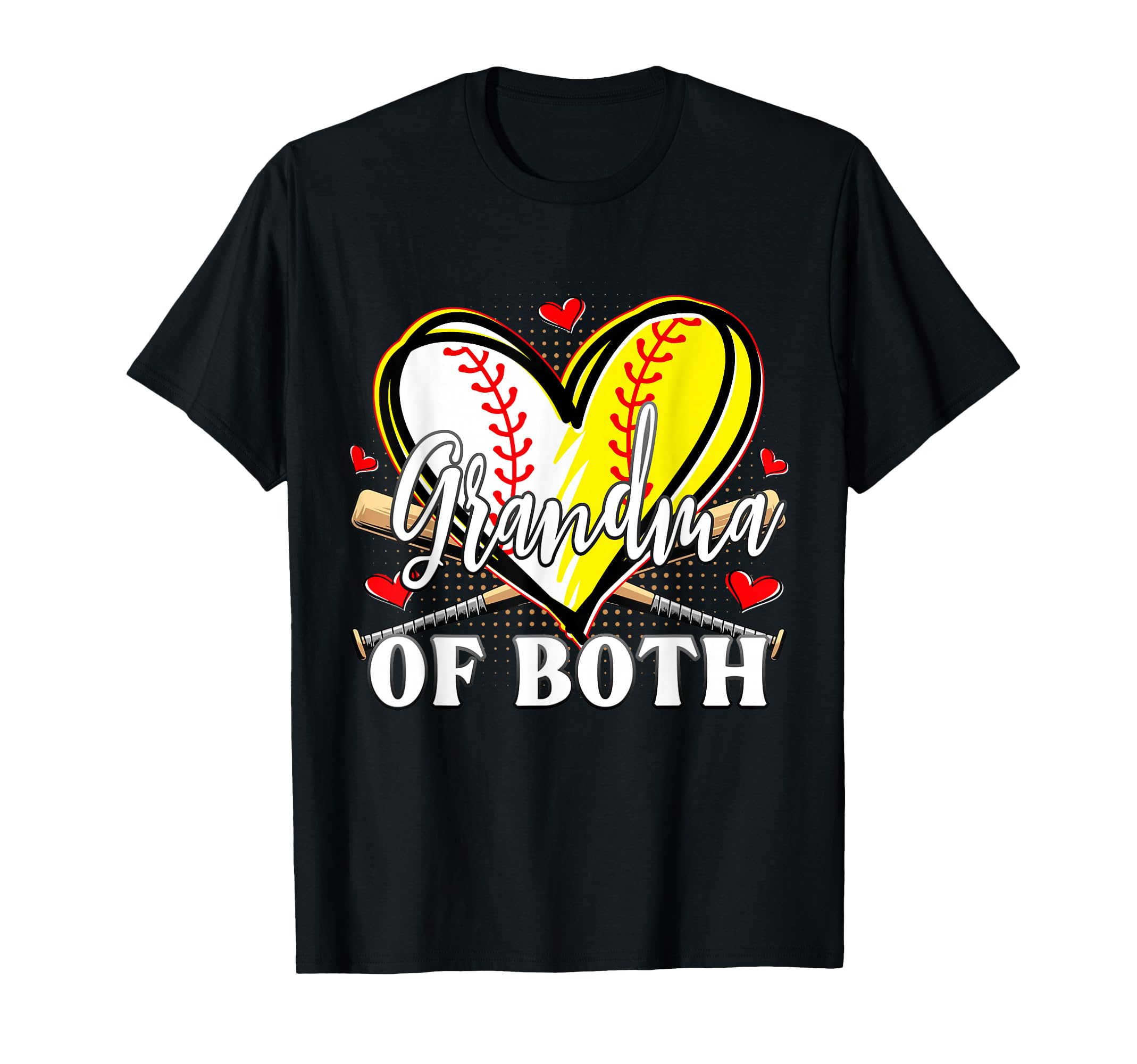 Grandma Both Baseball Softball Grandma T-Shirt - Graphic Print for Adults - T-Shirt, Sweatshirt, Hoodie