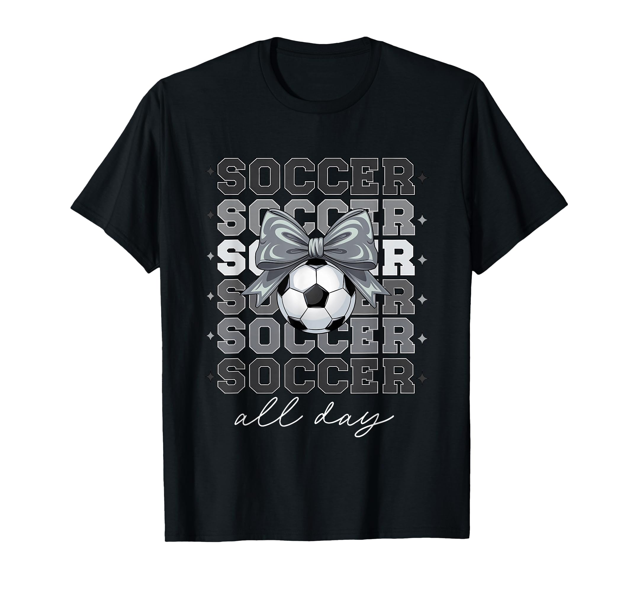 Groovy Soccer Coquette Bow Soccer T-Shirt - Aesthetic Graphic for Adults - T-Shirt, Sweatshirt, Hoodie