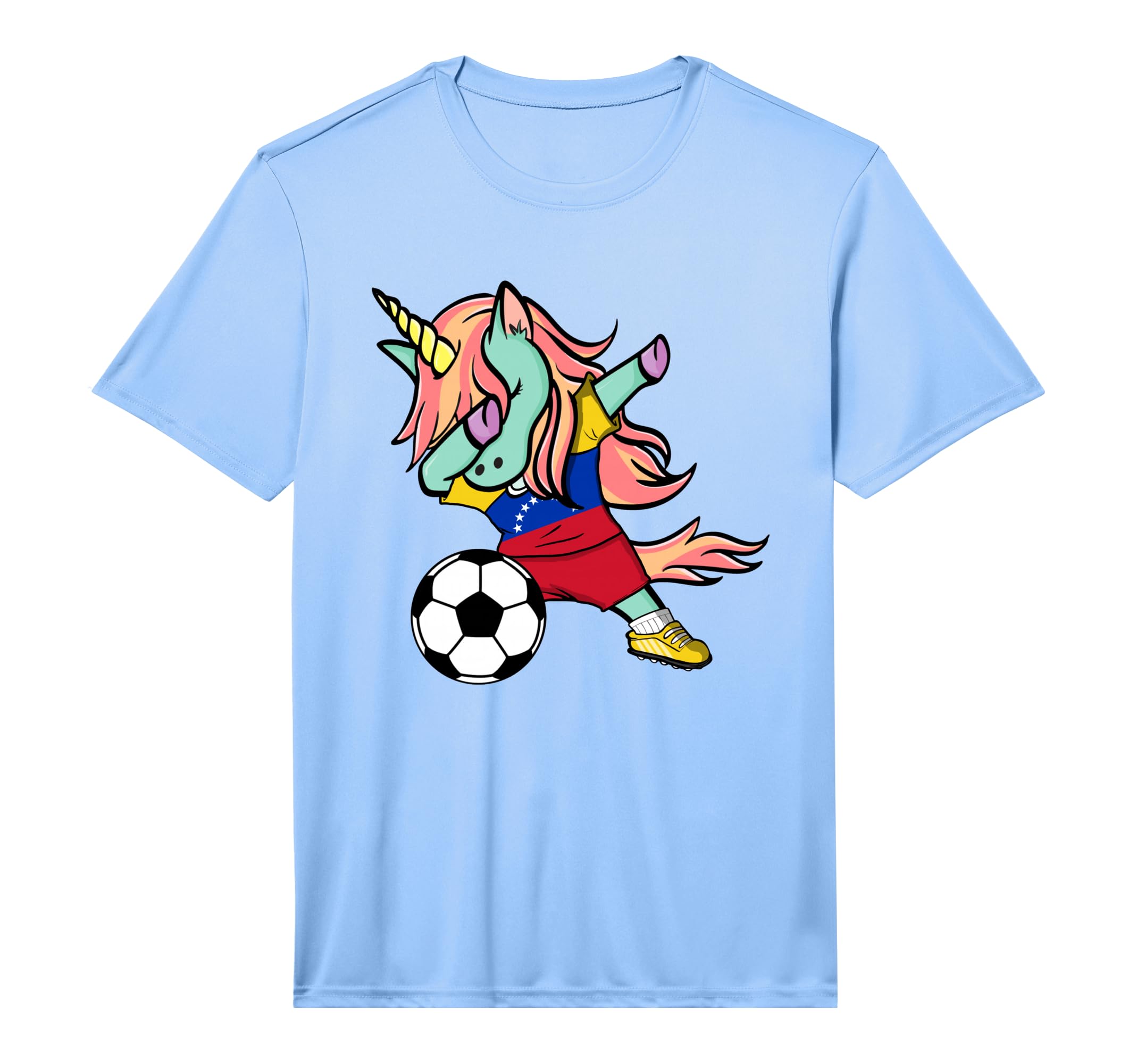 Dabbing Unicorn Venezuela Soccer T-Shirt - Trendy Graphic Unisex - T-Shirt, Sweatshirt, Hoodie