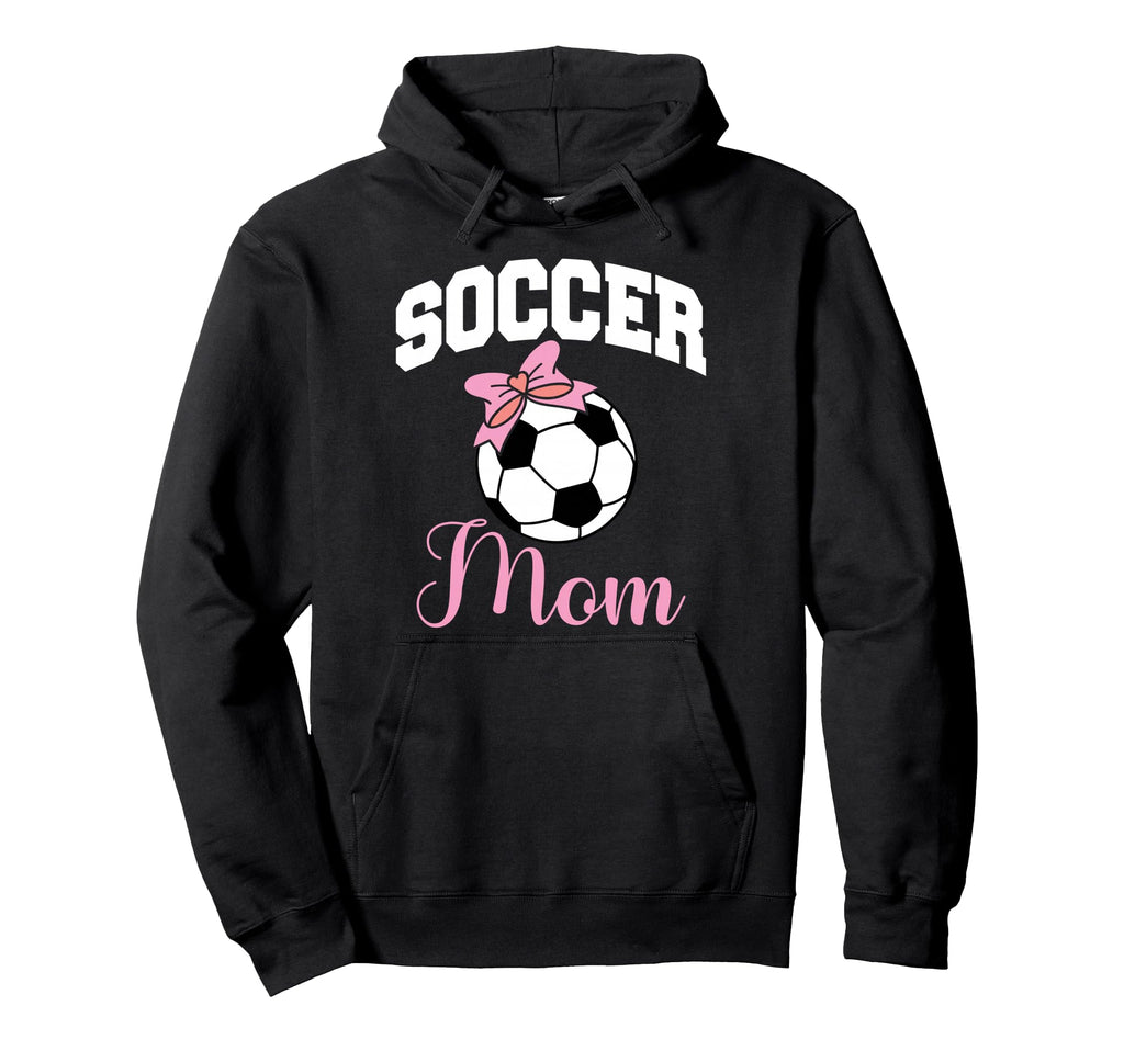 Soccer Mom Bow Soccer Ball Hoodie - Casual Everyday Wear Men Women - T-Shirt, Sweatshirt, Hoodie