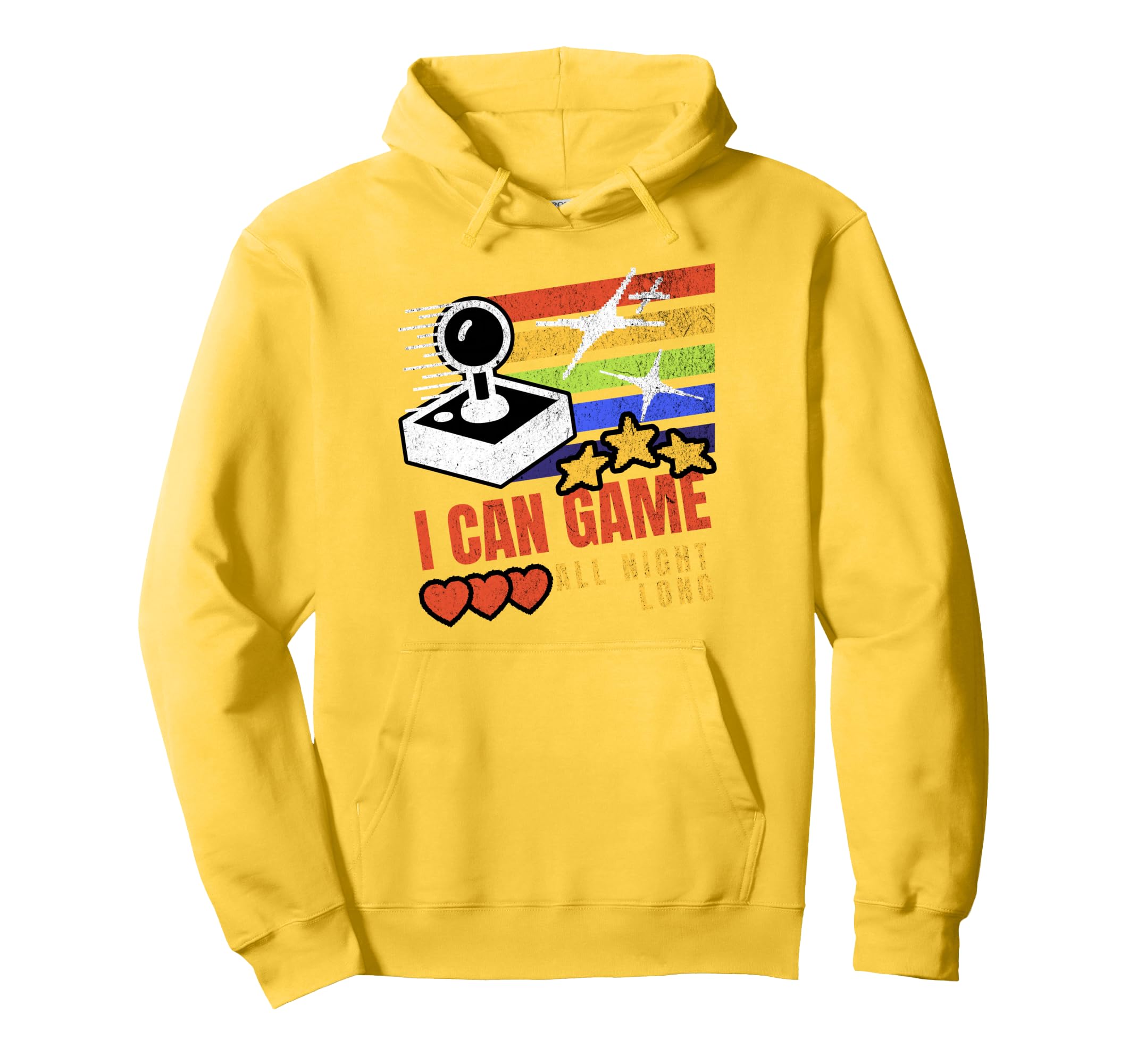 I Can Game All Night Long Arcade Joystick Hoodie - Graphic Print for Adults - T-Shirt, Sweatshirt, Hoodie