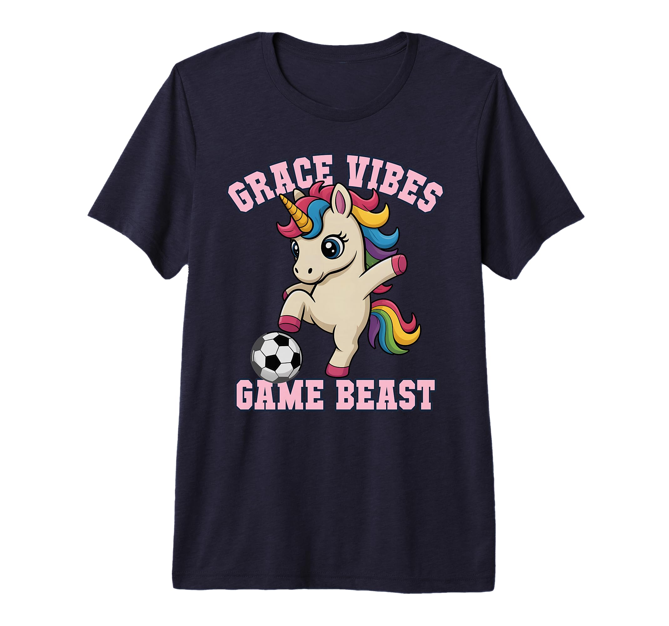 Grace Vibes Soccer Unicorn Just Who T-Shirt - Graphic Print for Adults - T-Shirt, Sweatshirt, Hoodie