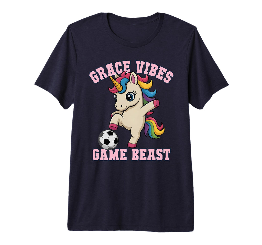 Grace Vibes Soccer Unicorn Just Who T-Shirt - Minimalist Print for Adults - T-Shirt, Sweatshirt, Hoodie