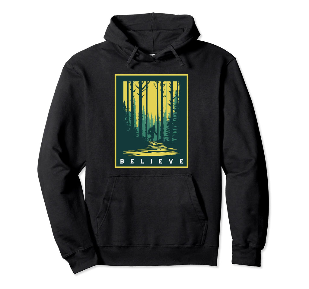 Believe Bigfoot Forest Hide And Seek Hoodie - Aesthetic Graphic Unisex - T-Shirt, Sweatshirt, Hoodie