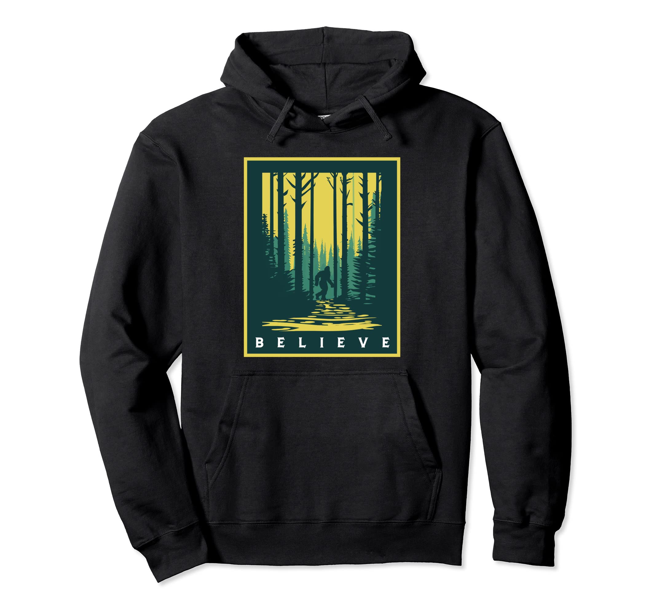 Believe Bigfoot Forest Hide And Seek Hoodie - Aesthetic Graphic Unisex - T-Shirt, Sweatshirt, Hoodie