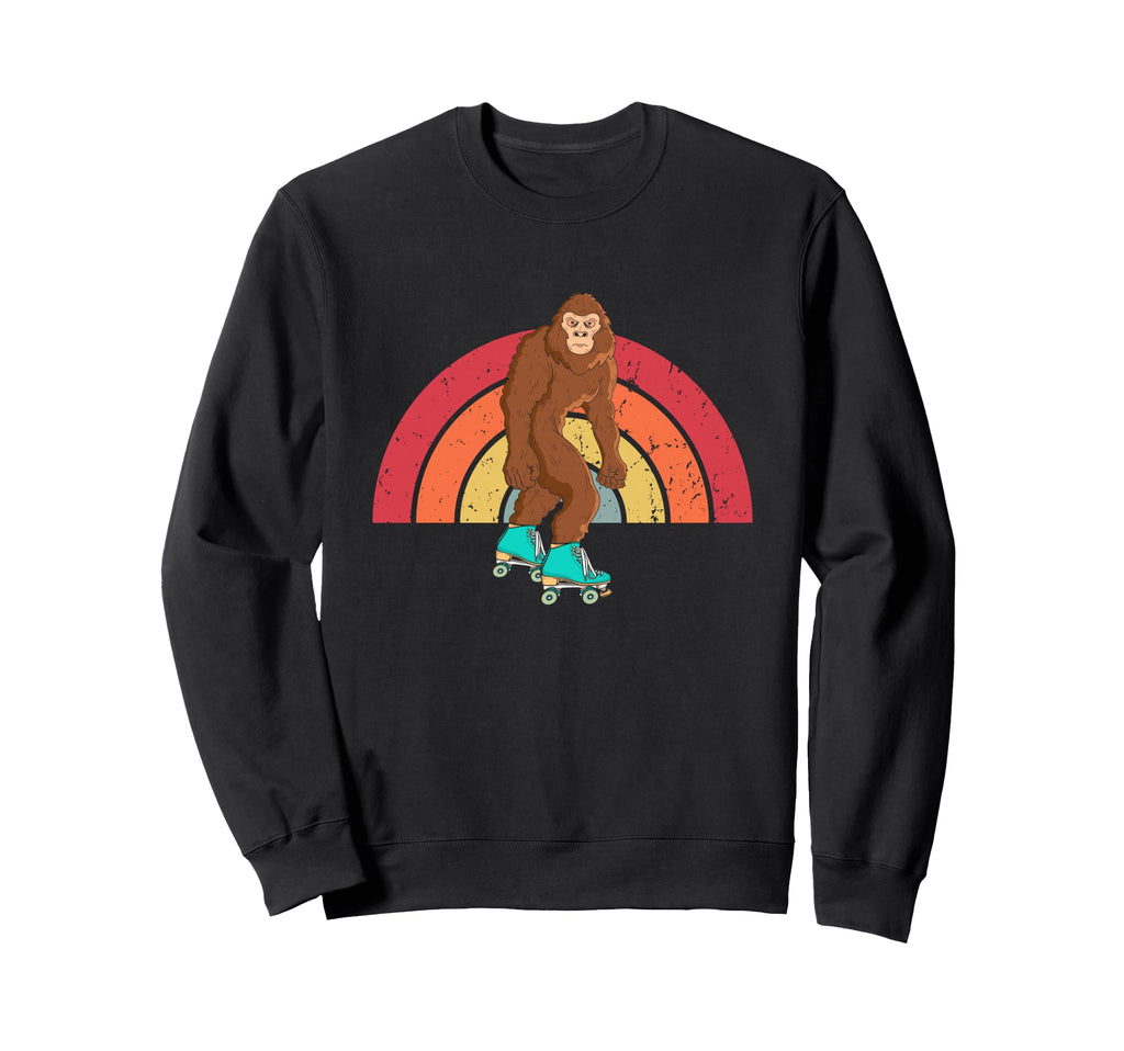 Roller Skating Bigfoot 80S Sweatshirt - Aesthetic Graphic for Adults - T-Shirt, Sweatshirt, Hoodie