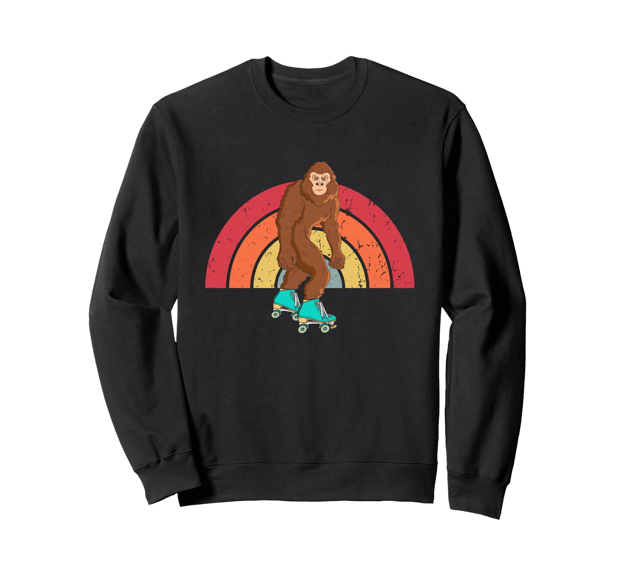 Roller Skating Bigfoot 80S Sweatshirt - Aesthetic Graphic for Adults - T-Shirt, Sweatshirt, Hoodie