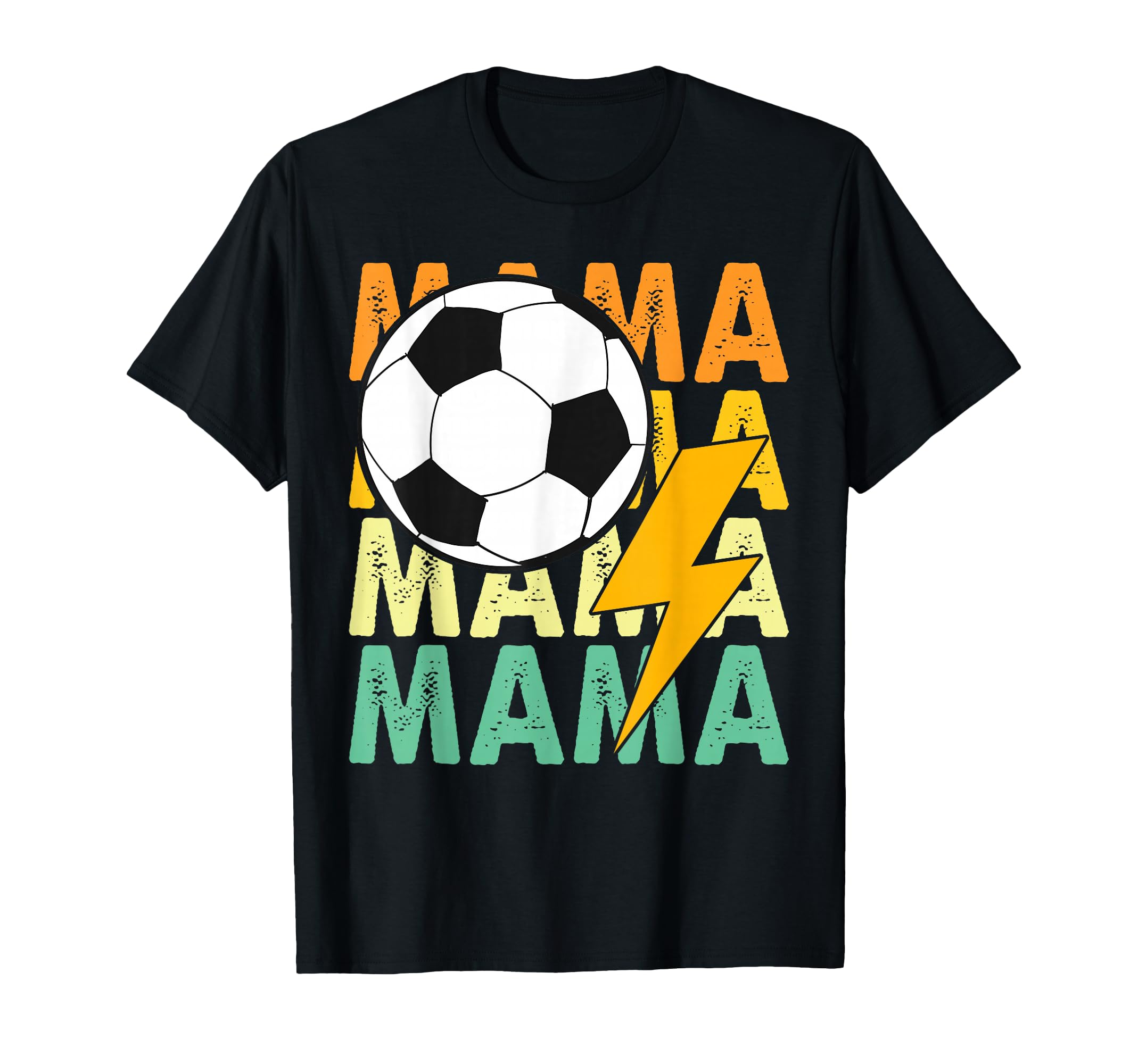 Soccer Mama Distressed Lightning T-Shirt - Casual Everyday Wear Men Women - T-Shirt, Sweatshirt, Hoodie