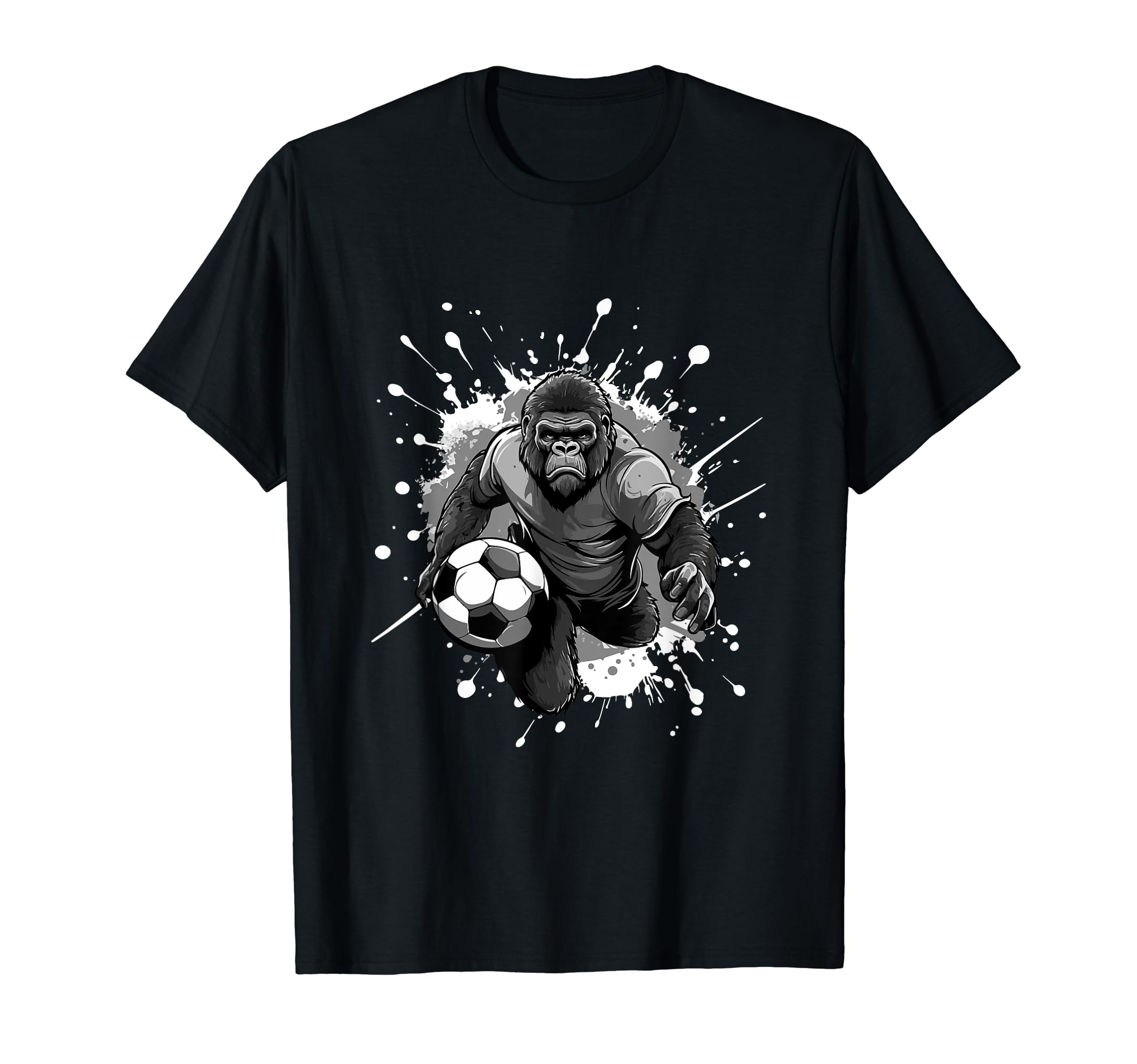 Gorilla Playing Soccer Sports Team Animal T-Shirt - Novelty Apparel Unisex - T-Shirt, Sweatshirt, Hoodie
