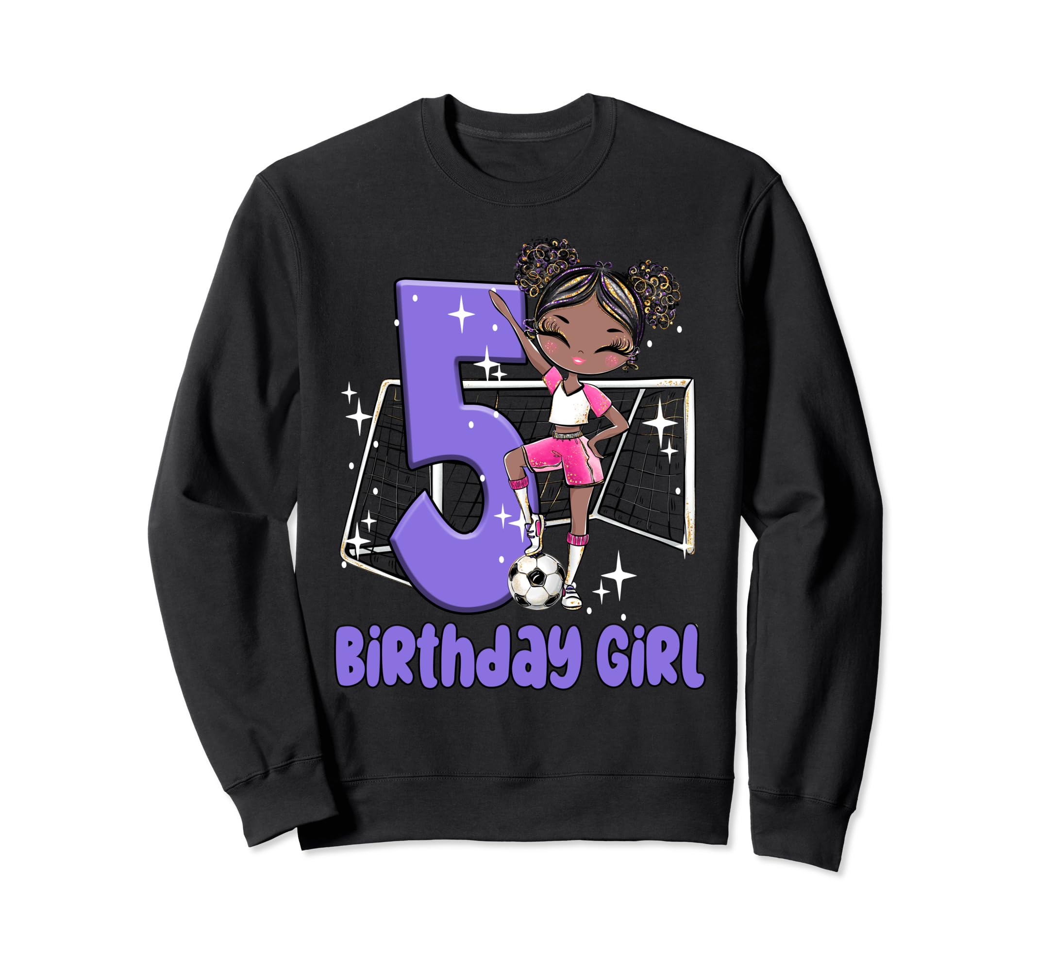 5Th Birthday Black Soccer Ball Net Sweatshirt - Minimalist Print Men Women - T-Shirt, Sweatshirt, Hoodie