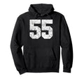Distressed White Number 55 Jersey Player Hoodie - Custom Art Print Unisex - T-Shirt, Sweatshirt, Hoodie