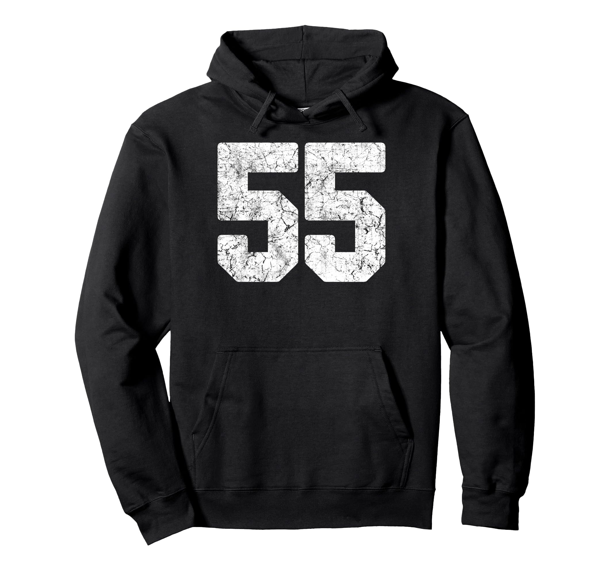 Distressed White Number 55 Jersey Player Hoodie - Custom Art Print Unisex - T-Shirt, Sweatshirt, Hoodie