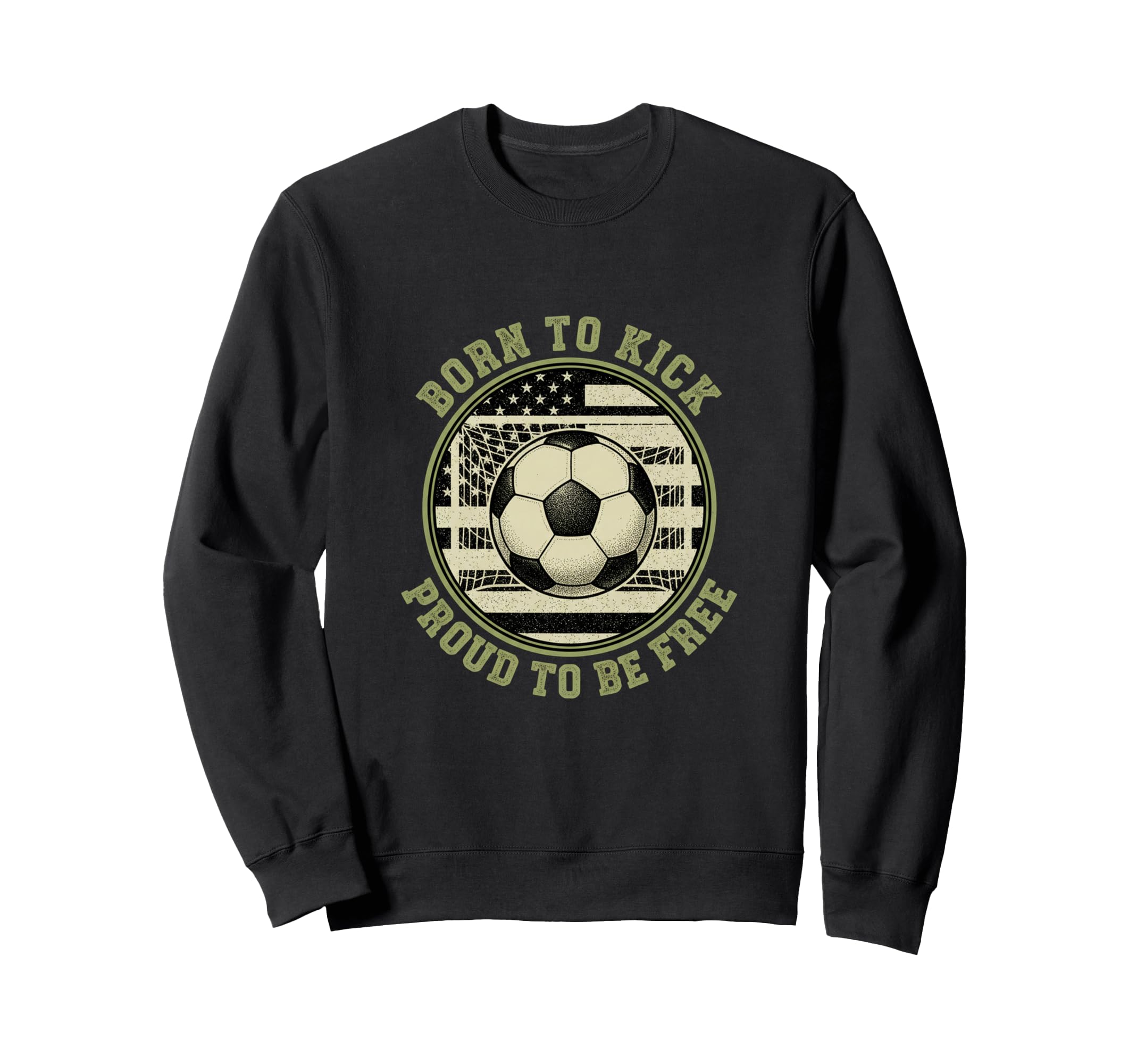 Usa Born To Play Soccer Proud Sweatshirt - Fun Novelty Design for Adults - T-Shirt, Sweatshirt, Hoodie