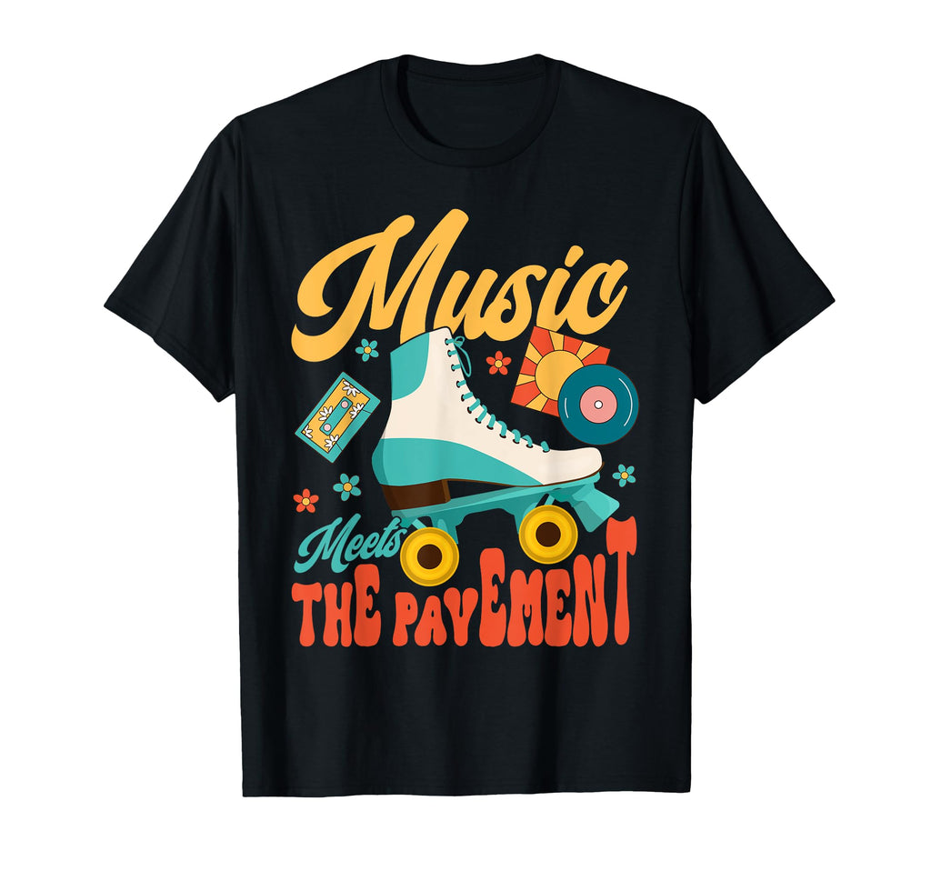 Roller Skating Music Meets Pavement Skate T-Shirt - Trendy Graphic Unisex - T-Shirt, Sweatshirt, Hoodie