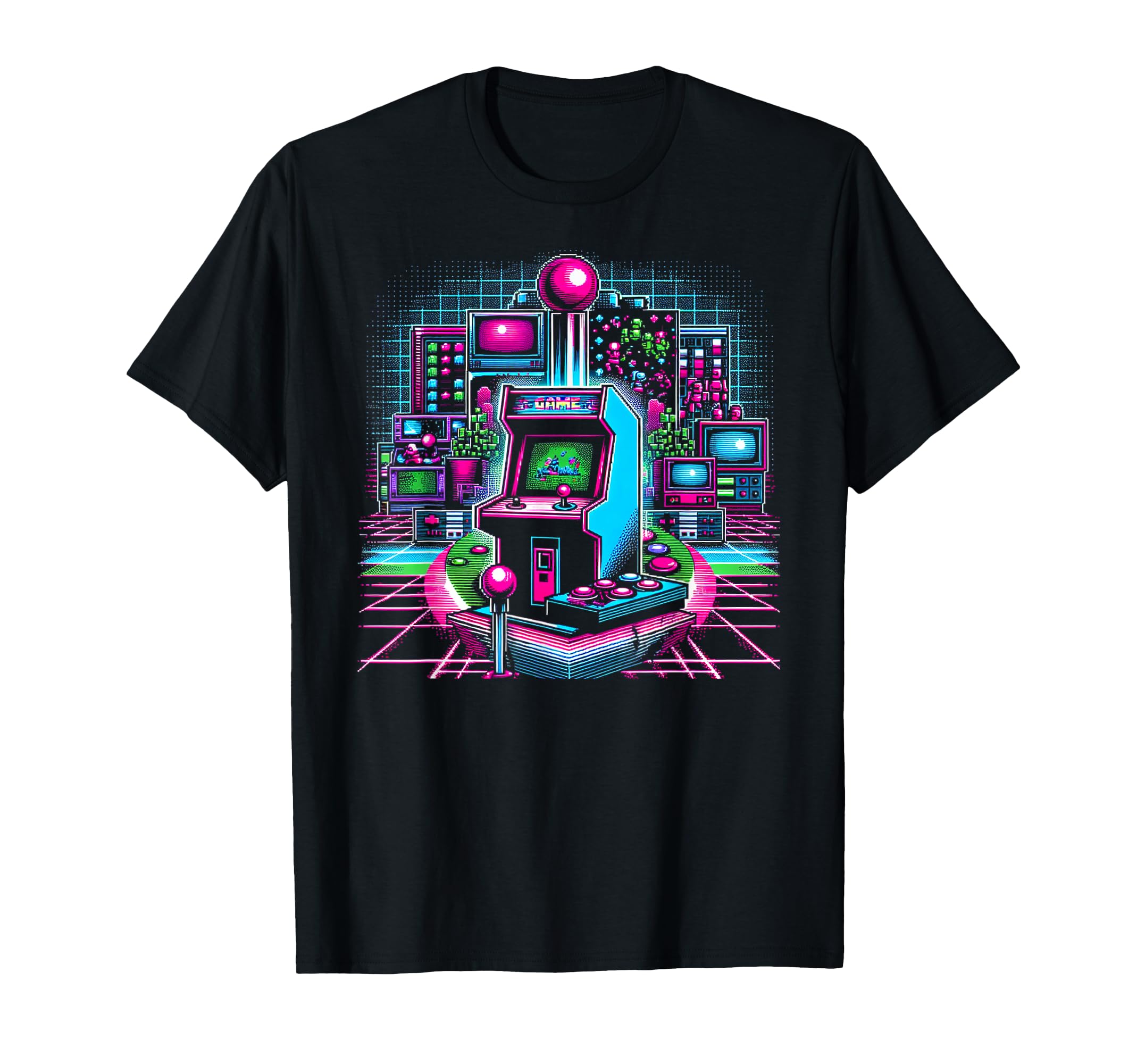 Neon Arcade T-Shirt - Custom Art Print Unisex - T-Shirt, Sweatshirt, Hoodie