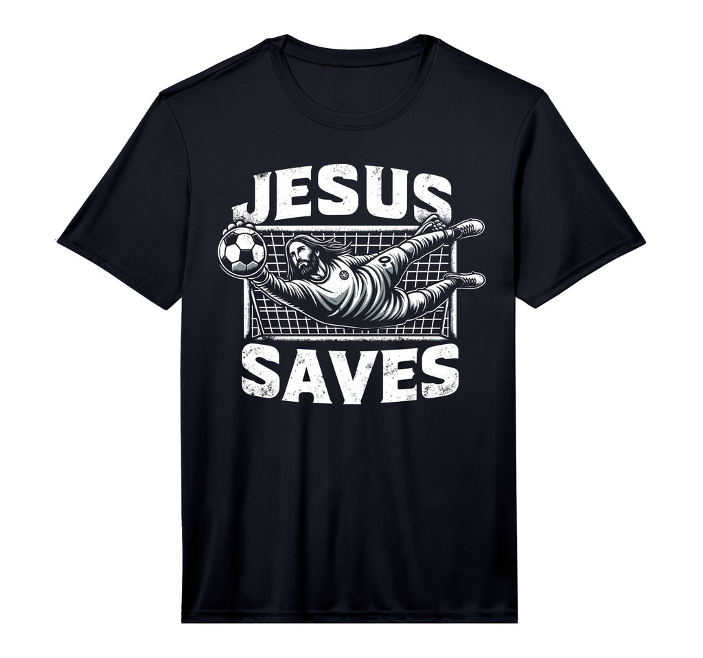 Jesus Rescues Football Goalkeeper T-Shirt - Novelty Apparel Men Women - T-Shirt, Sweatshirt, Hoodie
