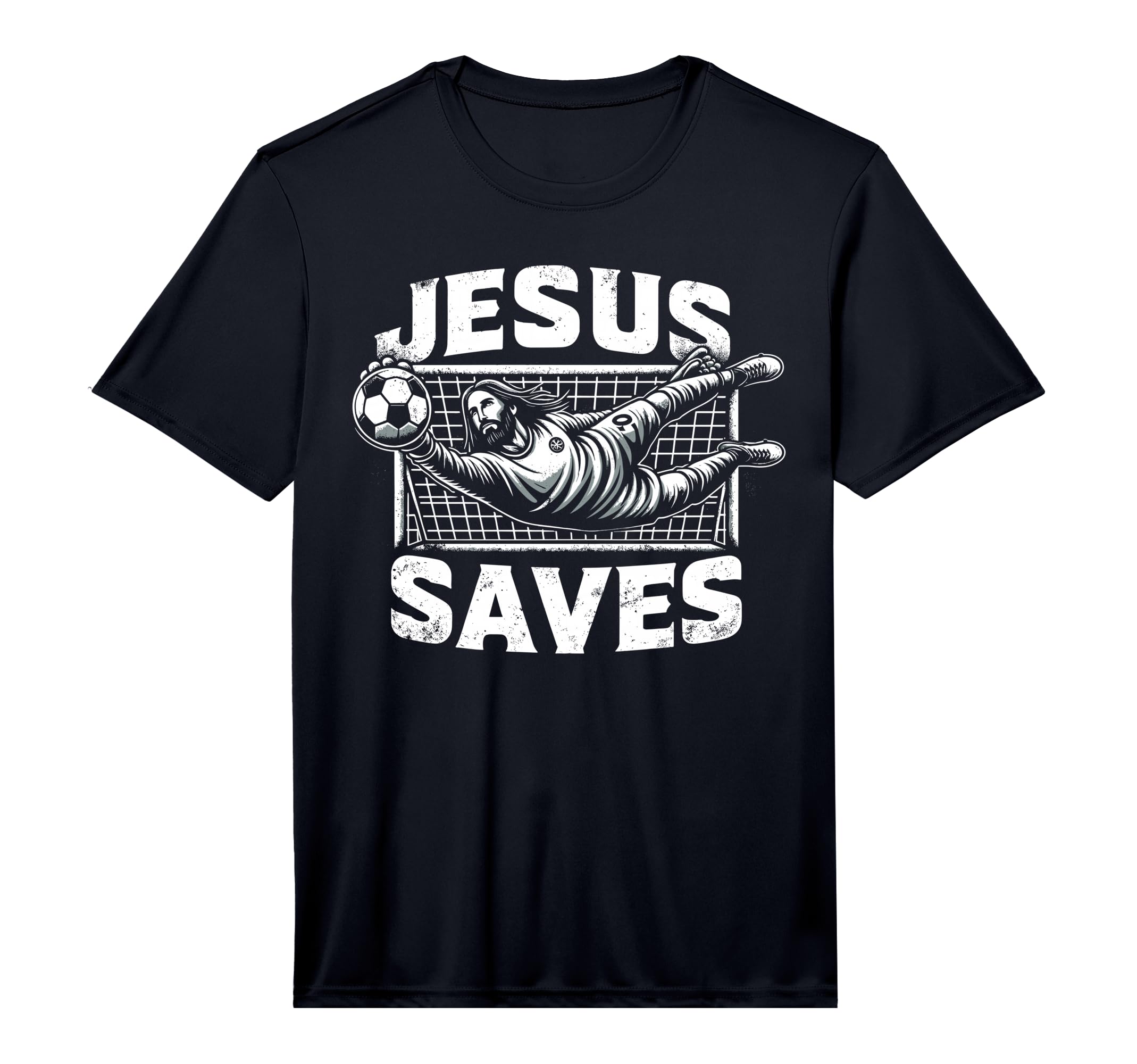 Jesus Rescues Football Goalkeeper T-Shirt - Novelty Apparel Men Women - T-Shirt, Sweatshirt, Hoodie