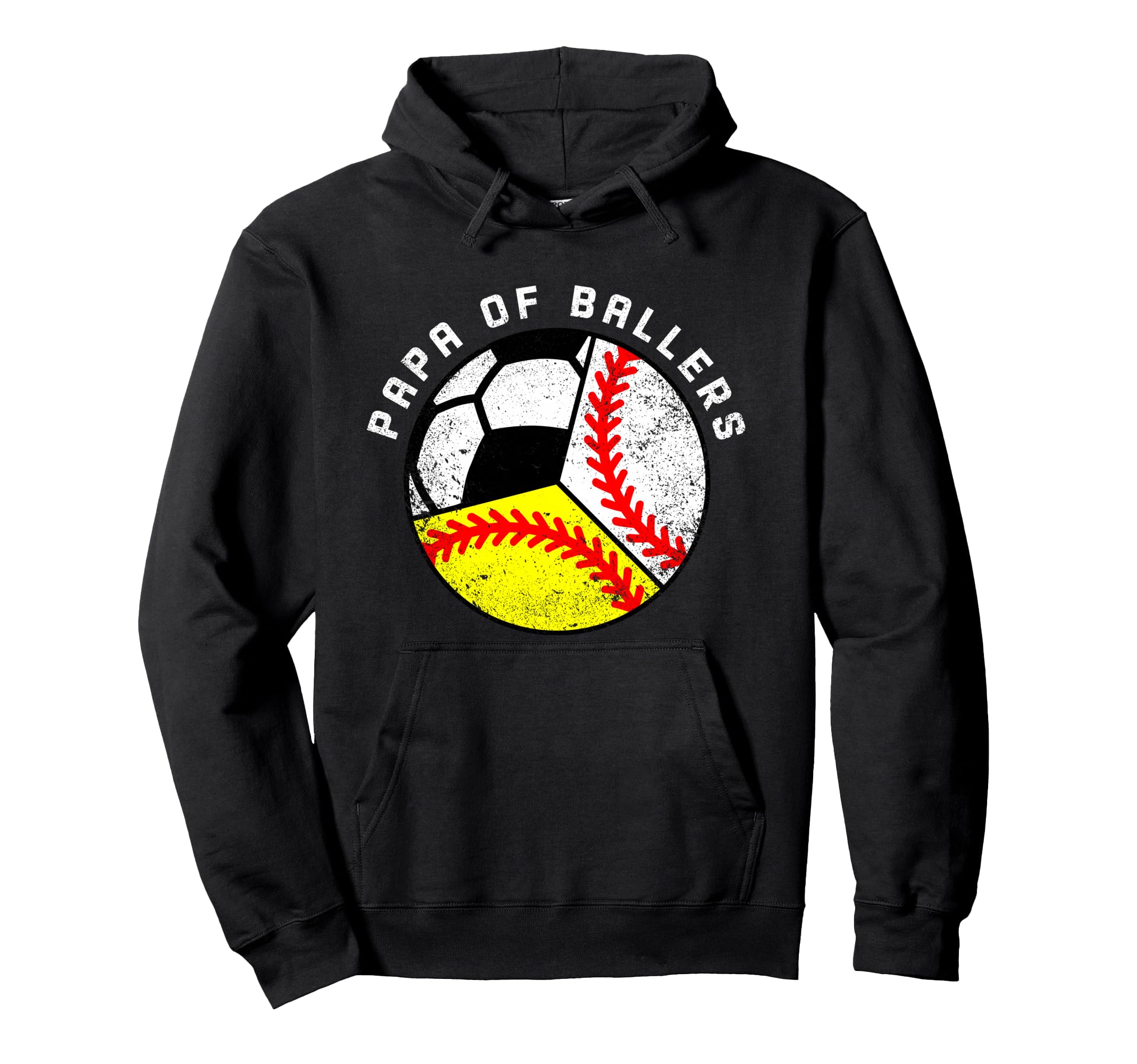 Papa Ballers Funny Baseball Softball Hoodie - Trendy Graphic Men Women - T-Shirt, Sweatshirt, Hoodie