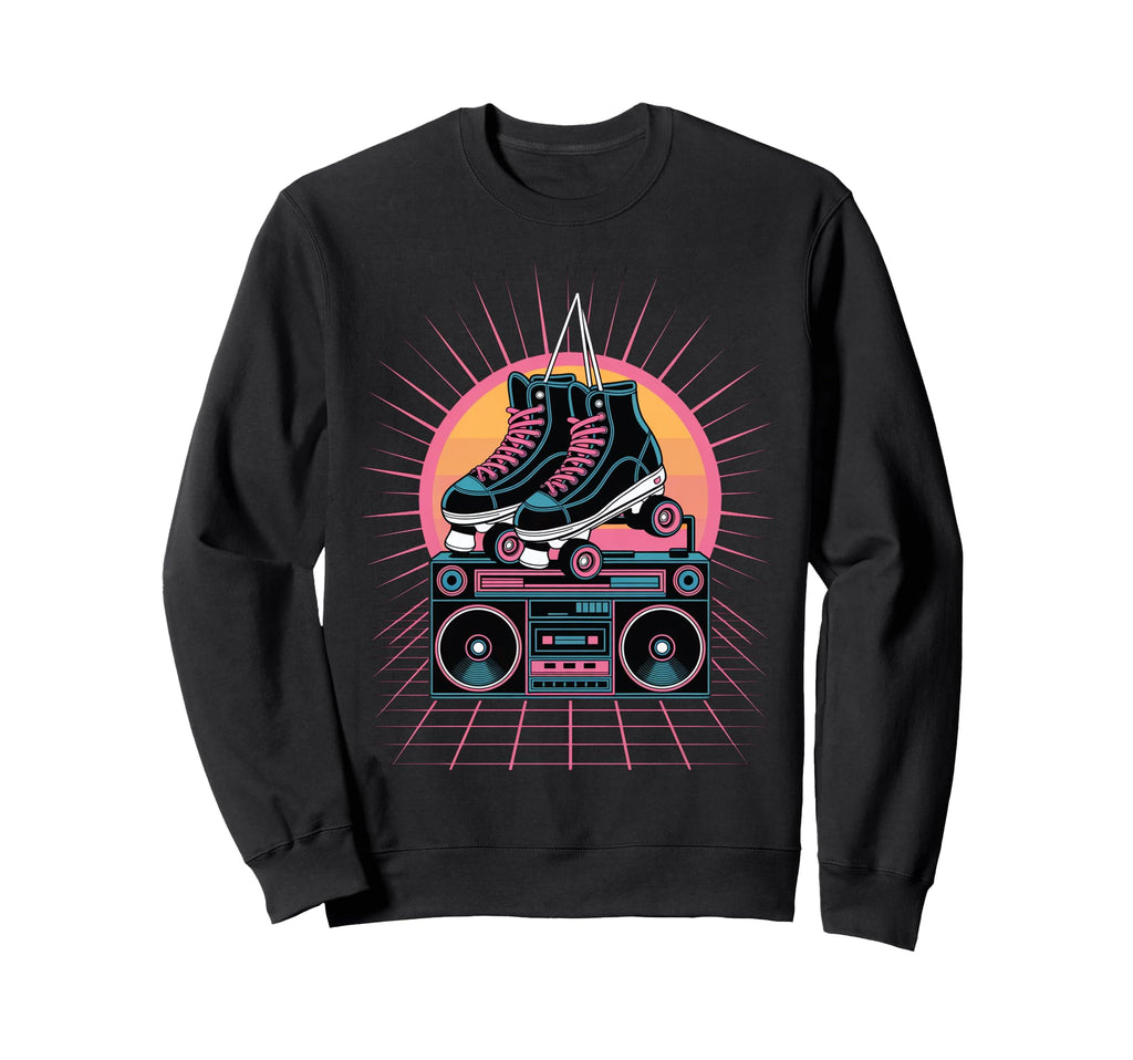 Roller Skates And Boombox Sweatshirt - Casual Everyday Wear Unisex - T-Shirt, Sweatshirt, Hoodie