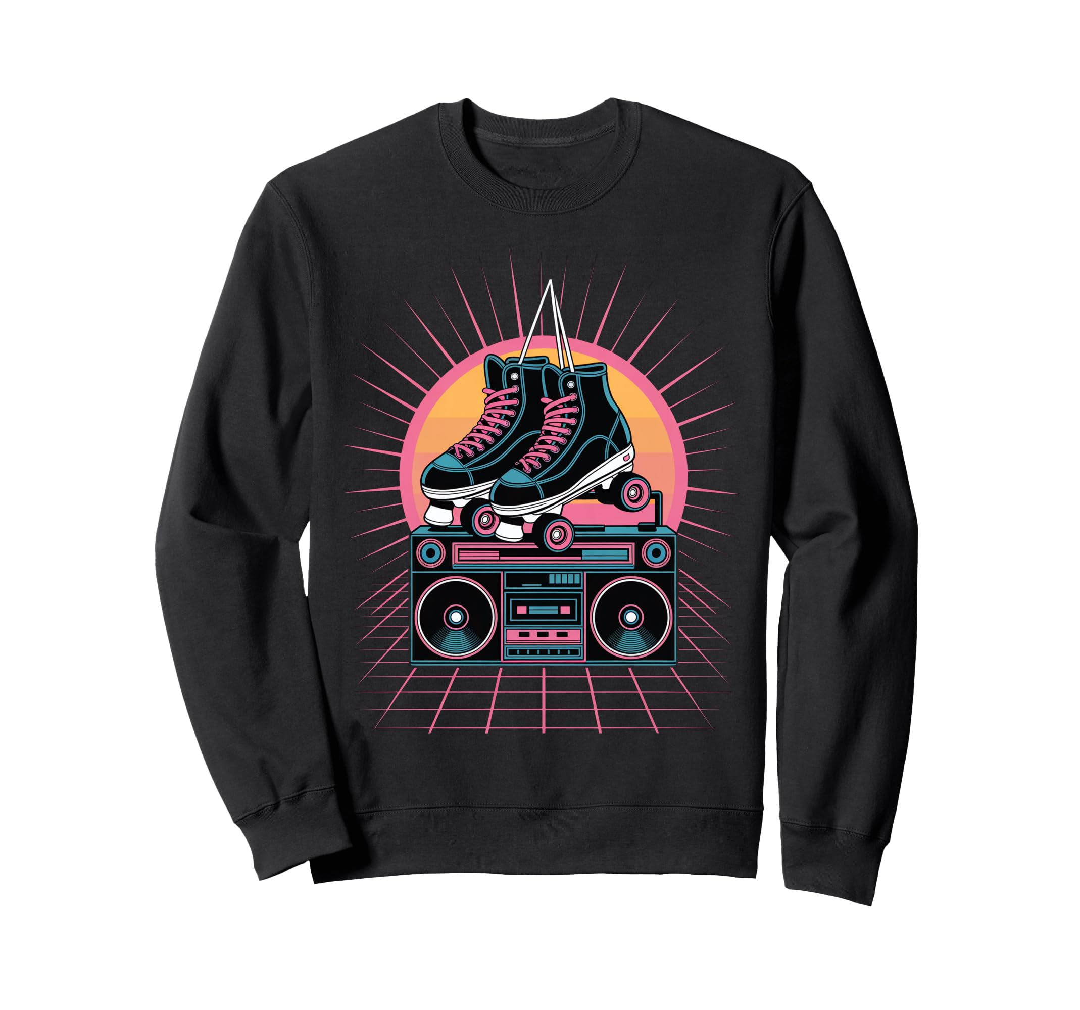Roller Skates And Boombox Sweatshirt - Casual Everyday Wear Unisex - T-Shirt, Sweatshirt, Hoodie