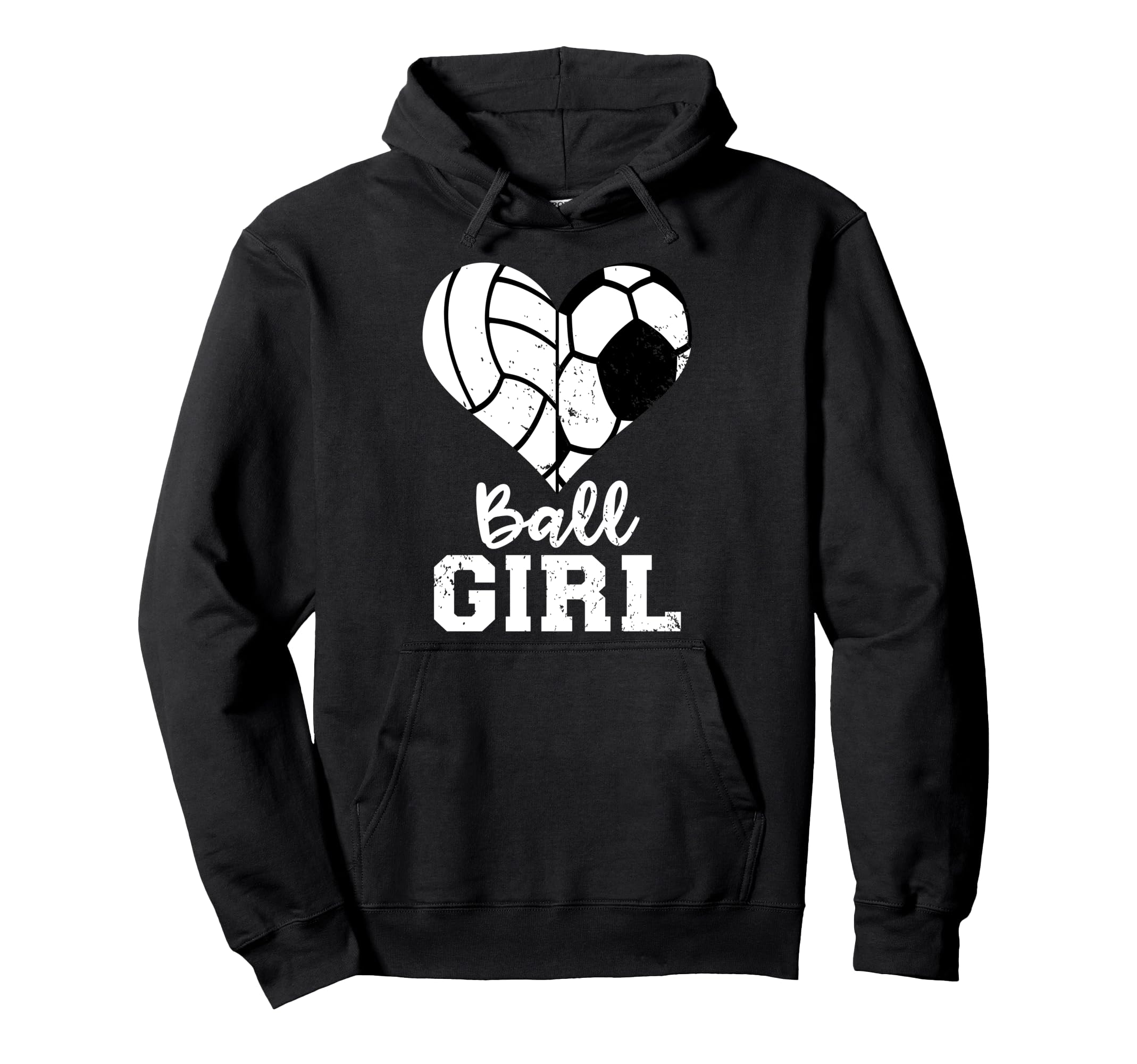 Ball Heart Funny Soccer Volleyball Hoodie - Casual Everyday Wear Men Women - T-Shirt, Sweatshirt, Hoodie