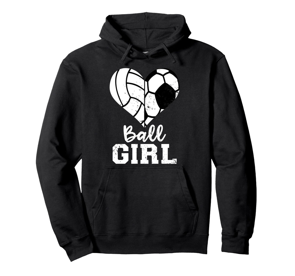 Ball Heart Funny Soccer Volleyball Hoodie - Minimalist Print Men Women - T-Shirt, Sweatshirt, Hoodie
