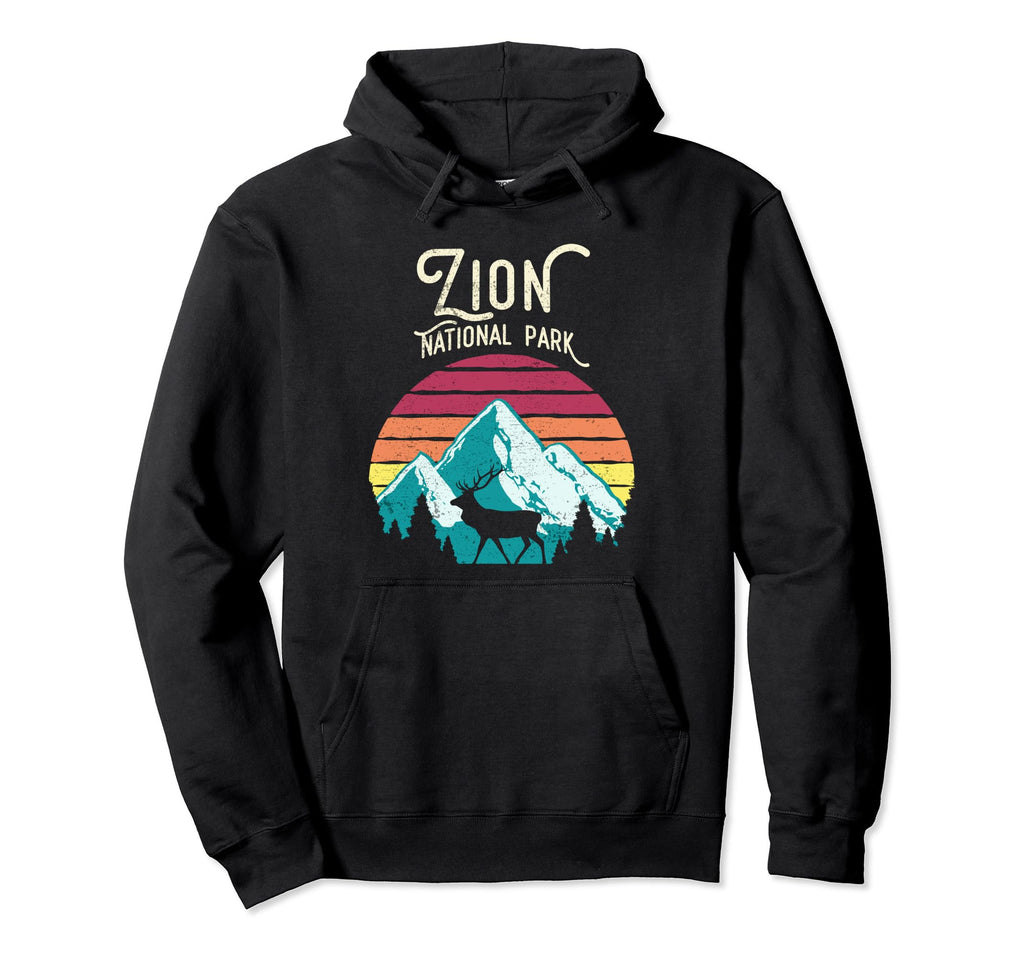 Zion National Park Utah Mountain Deer Hoodie - Graphic Print Unisex - T-Shirt, Sweatshirt, Hoodie