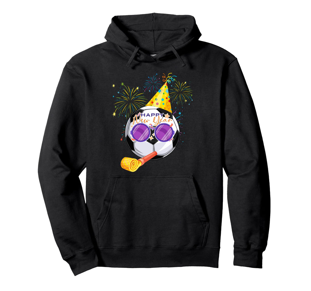 Happy New Year 2026 Soccer Party Hat Hoodie - Aesthetic Graphic for Adults - T-Shirt, Sweatshirt, Hoodie