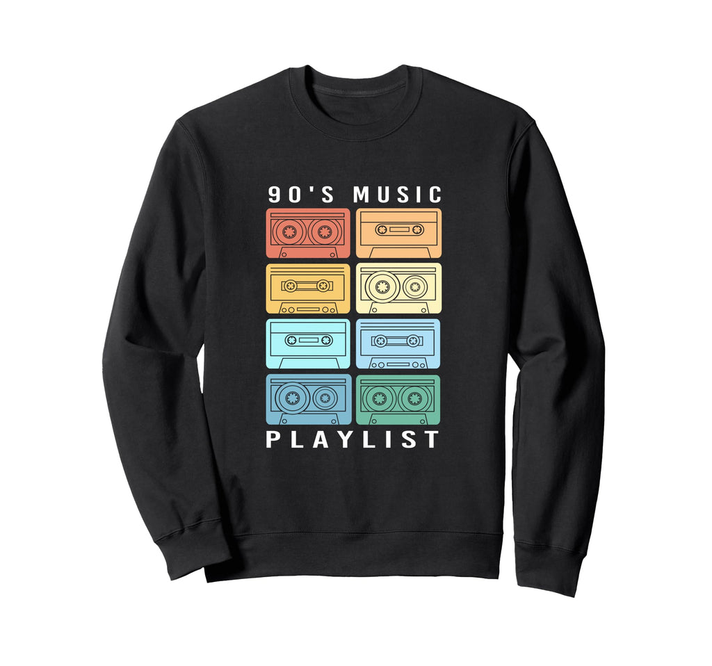 90S Music Playlist Mixtape Colorful Sweatshirt - Custom Art Print Unisex - T-Shirt, Sweatshirt, Hoodie