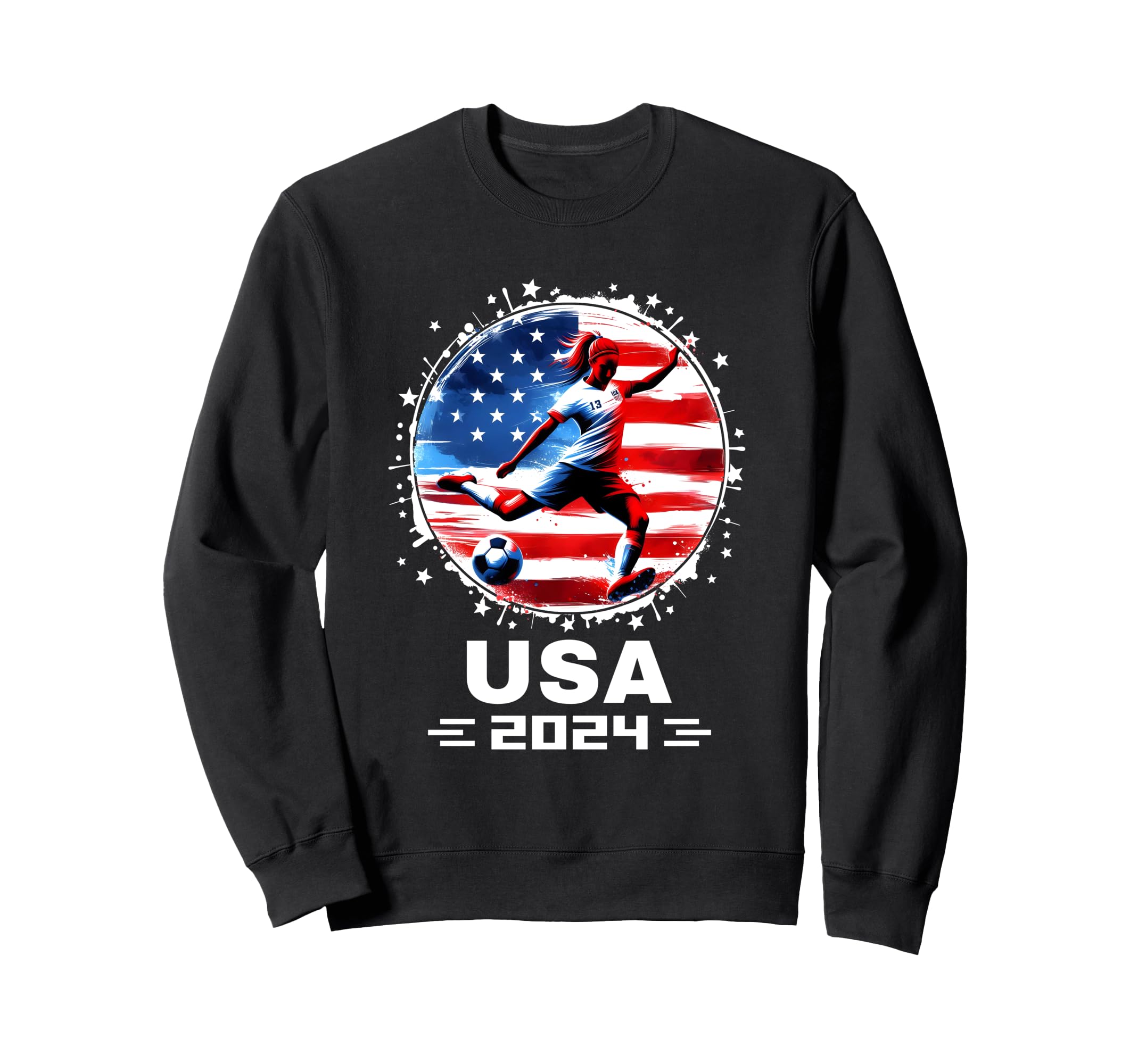 American Flag Soccer Team Womens Sweatshirt - Custom Art Print for Adults - T-Shirt, Sweatshirt, Hoodie