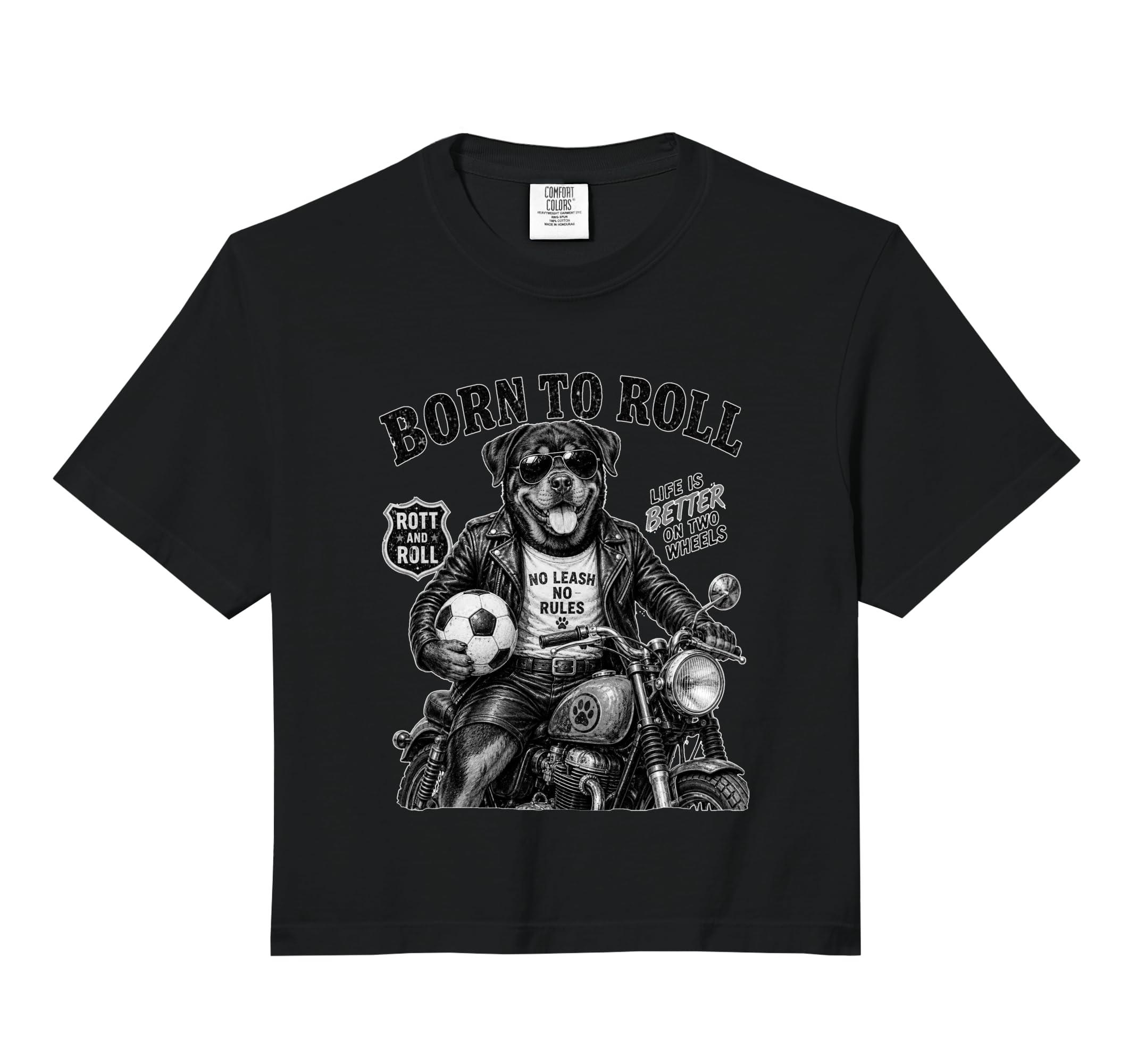 Rottweiler Motorbike Love Footbal T-Shirt - Casual Everyday Wear Men Women - T-Shirt, Sweatshirt, Hoodie