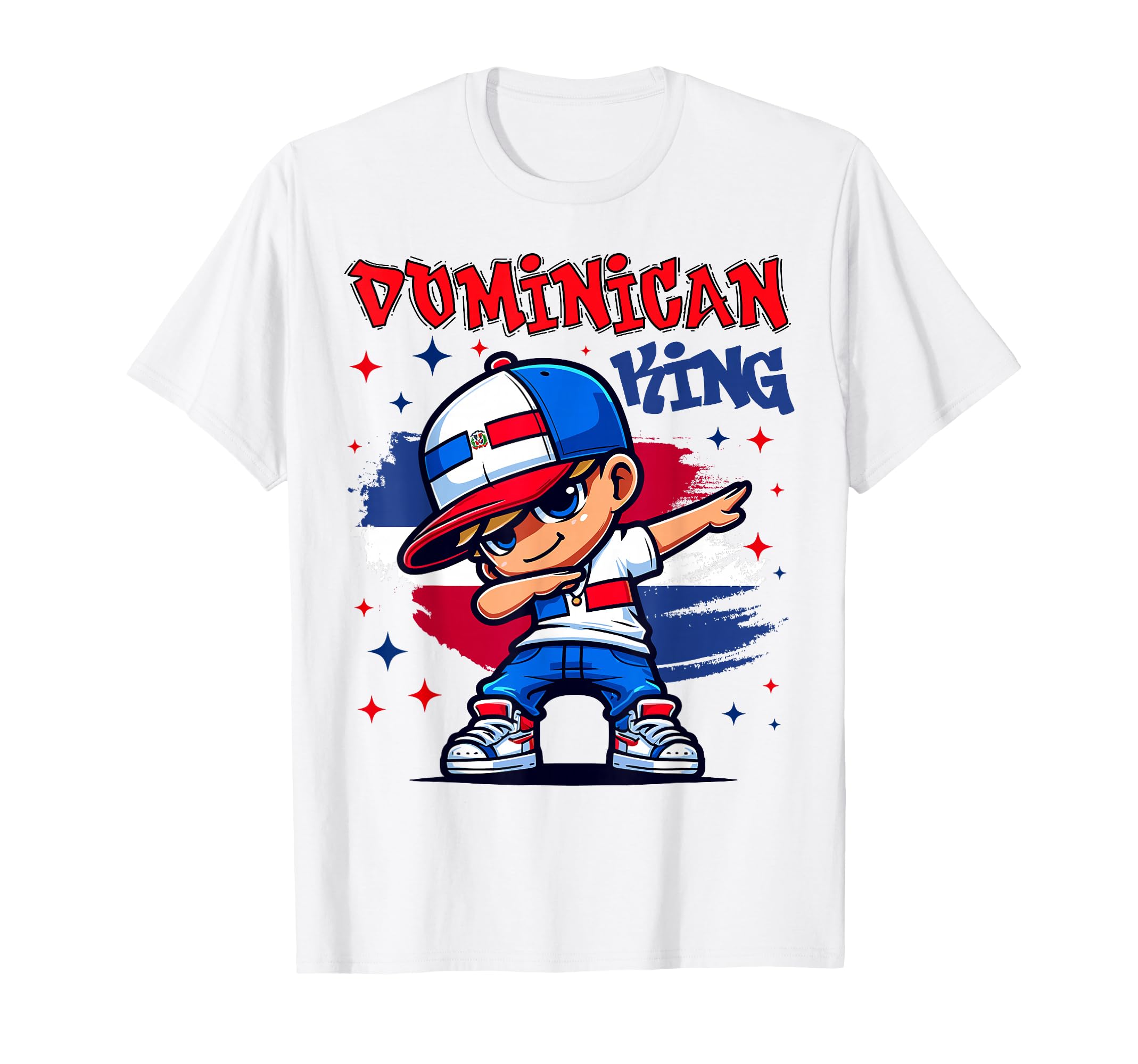 Dominican King Dabbing Dominican T-Shirt - Minimalist Print for Adults - T-Shirt, Sweatshirt, Hoodie