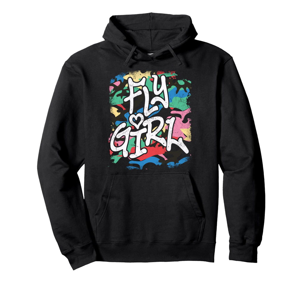Fly 80S 90S Old School Distressed Camo Hoodie - Streetwear Style Men Women - T-Shirt, Sweatshirt, Hoodie