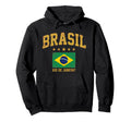 Brasil Rio De Janeiro Distressed Flag Hoodie - Custom Art Print Unisex - T-Shirt, Sweatshirt, Hoodie
