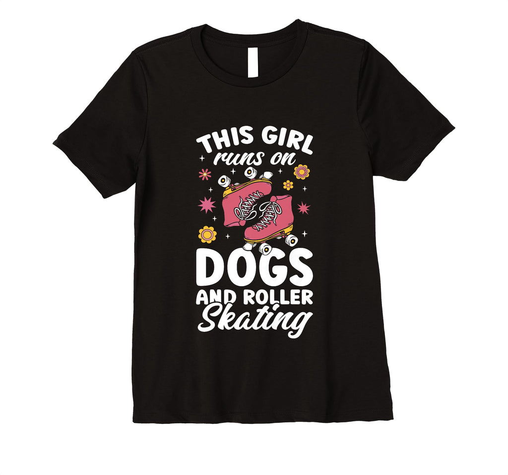 Runs Dogs And Roller Skating T-Shirt - Minimalist Print for Adults - T-Shirt, Sweatshirt, Hoodie