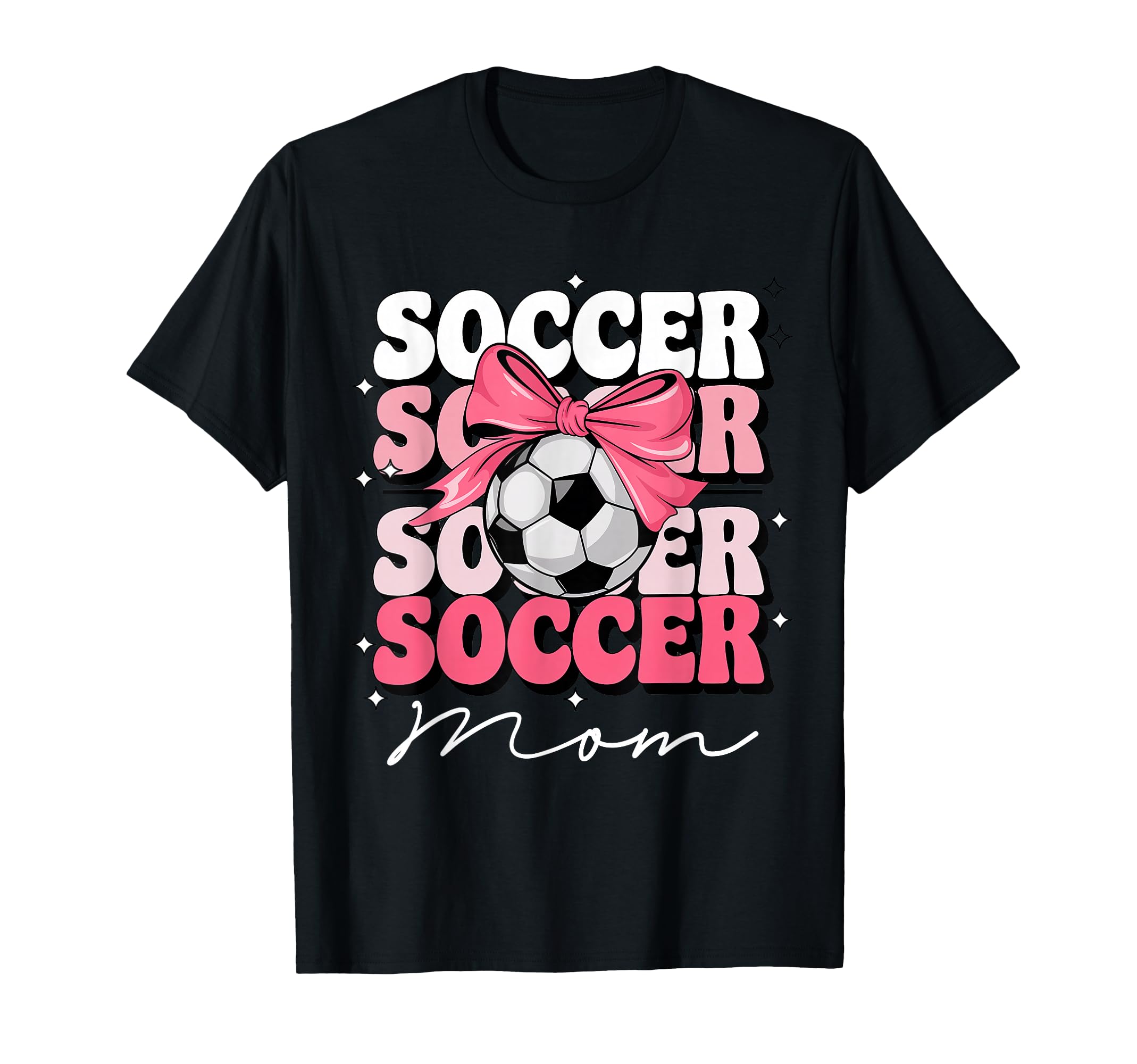 Groovy Soccer Mom Mother Coquette Bow T-Shirt - Trendy Graphic for Adults - T-Shirt, Sweatshirt, Hoodie