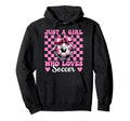 Just Who Loves Soccer Coquette Bow Hoodie - Fun Novelty Design for Adults - T-Shirt, Sweatshirt, Hoodie