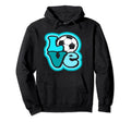 Soccer Love Teen Turquoise Blue Hoodie - Unique Graphic Unisex - T-Shirt, Sweatshirt, Hoodie