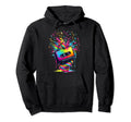 80S 90S Music Notes Cassette Tape Music Hoodie - Minimalist Print Men Women - T-Shirt, Sweatshirt, Hoodie