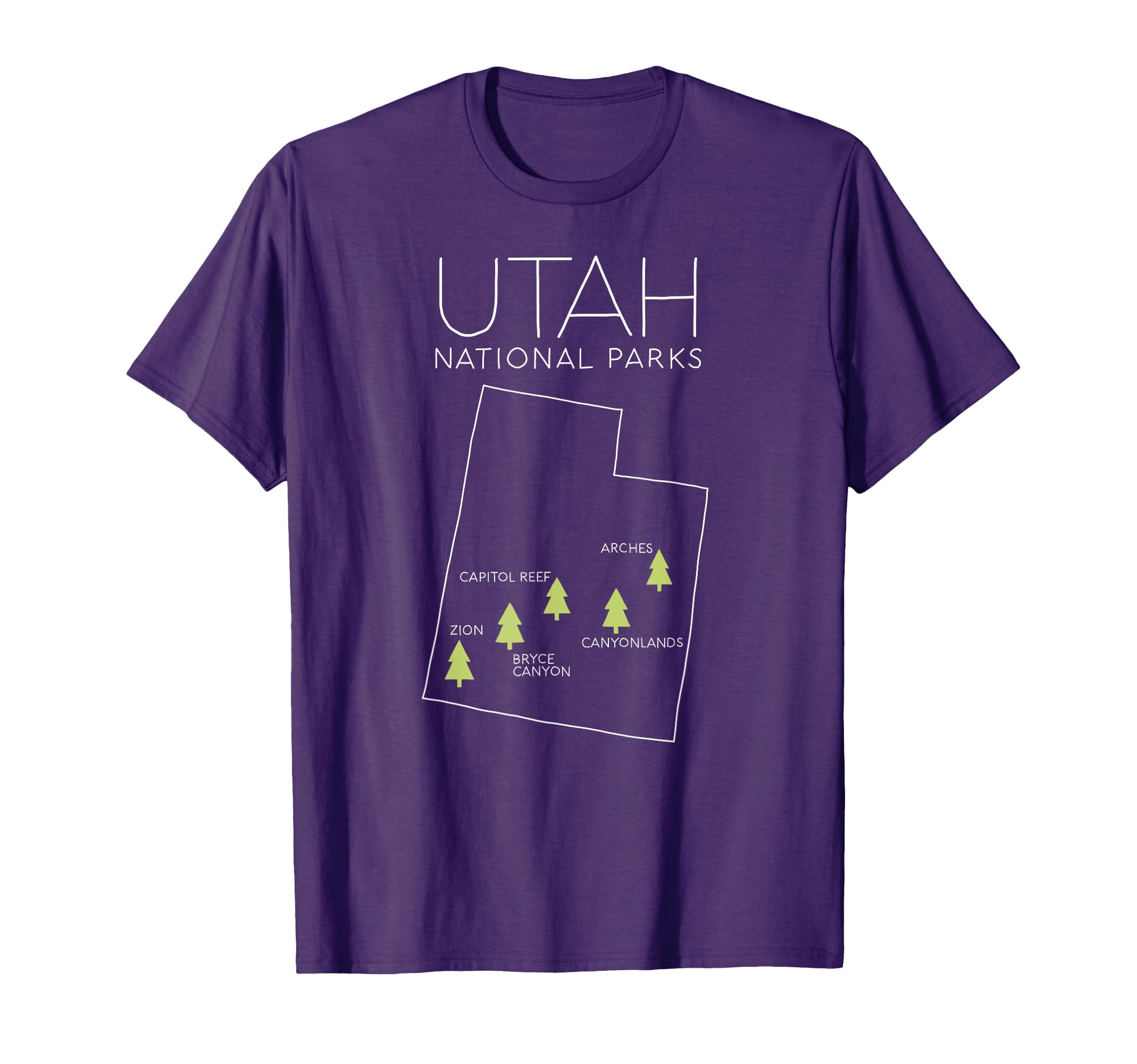 Utah National Park Map Zion T-Shirt - Casual Everyday Wear for Adults - T-Shirt, Sweatshirt, Hoodie