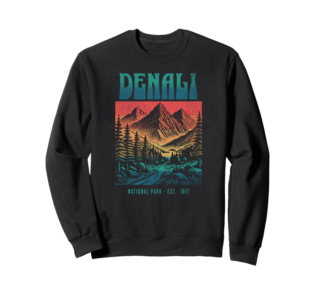 Denali Alaska National Park Sweatshirt - Unique Graphic Men Women - T-Shirt, Sweatshirt, Hoodie