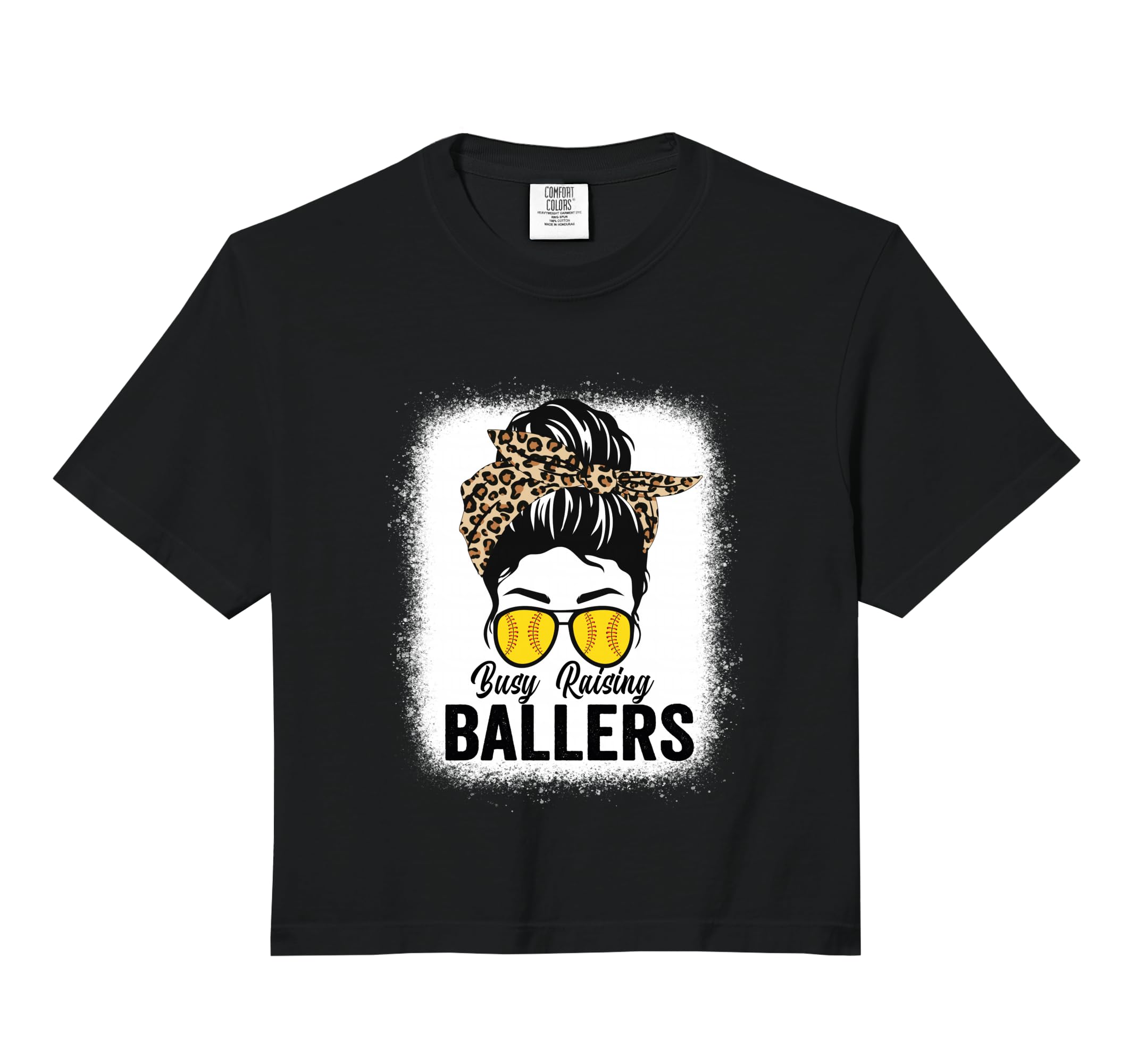 Busy Raising Ballers Softball Messy Bun Sweatshirt - Trendy Graphic Unisex - T-Shirt, Sweatshirt, Hoodie