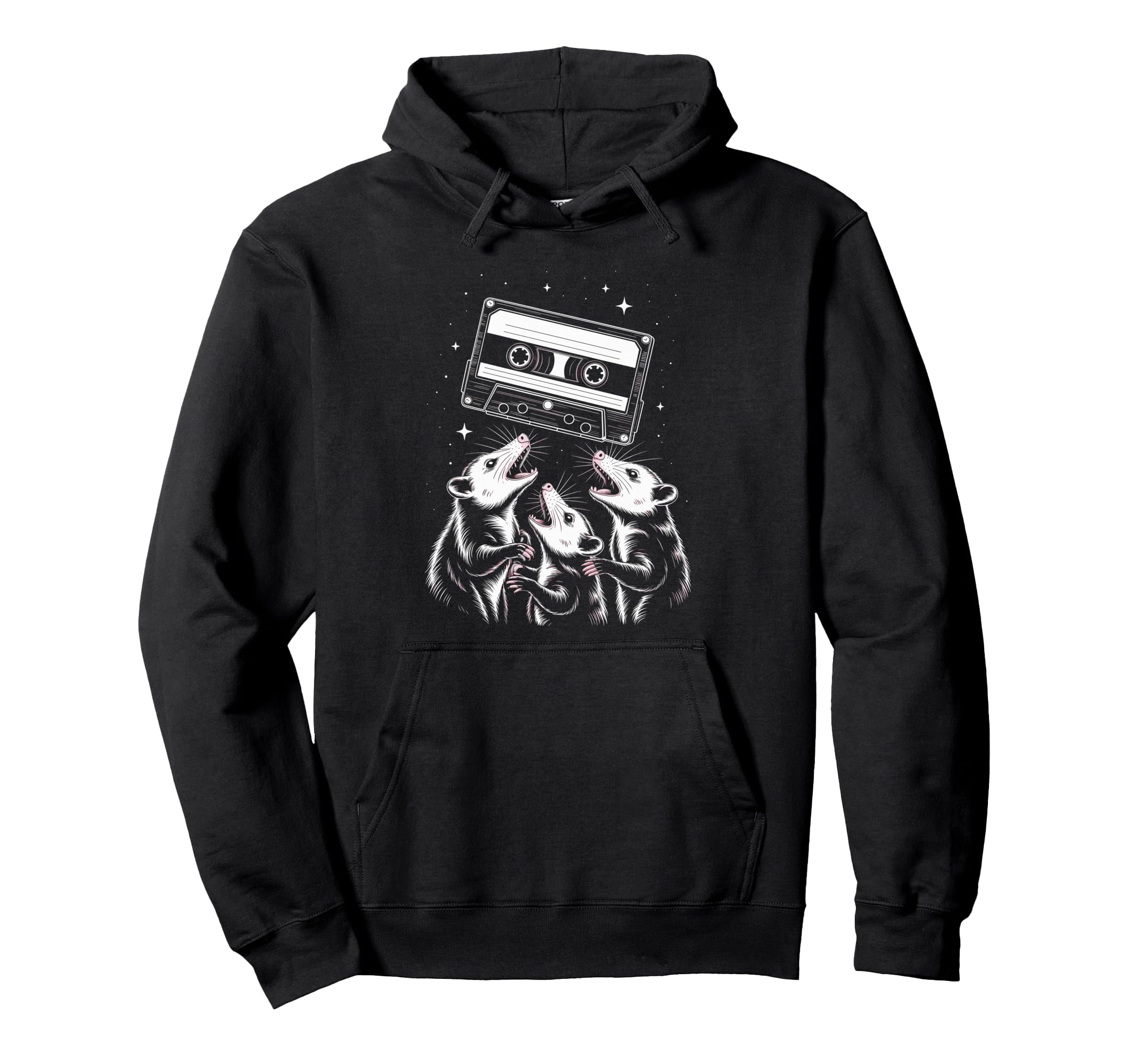 Mixtape Space Opossum Trio Stars Hoodie - Unique Graphic for Adults - T-Shirt, Sweatshirt, Hoodie