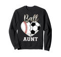 Ball Aunt Baseball Soccer Heart Sweatshirt - Minimalist Print for Adults - T-Shirt, Sweatshirt, Hoodie