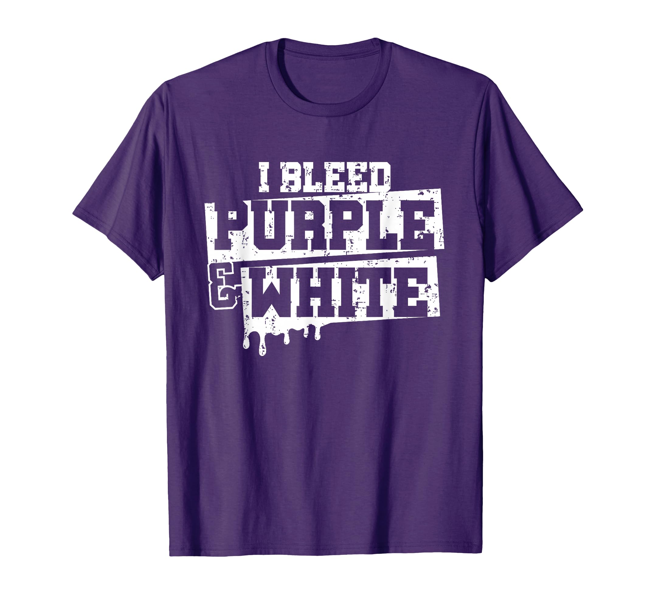 I Bleed Purple White Game Day Group T-Shirt - Fun Novelty Design Unisex - T-Shirt, Sweatshirt, Hoodie
