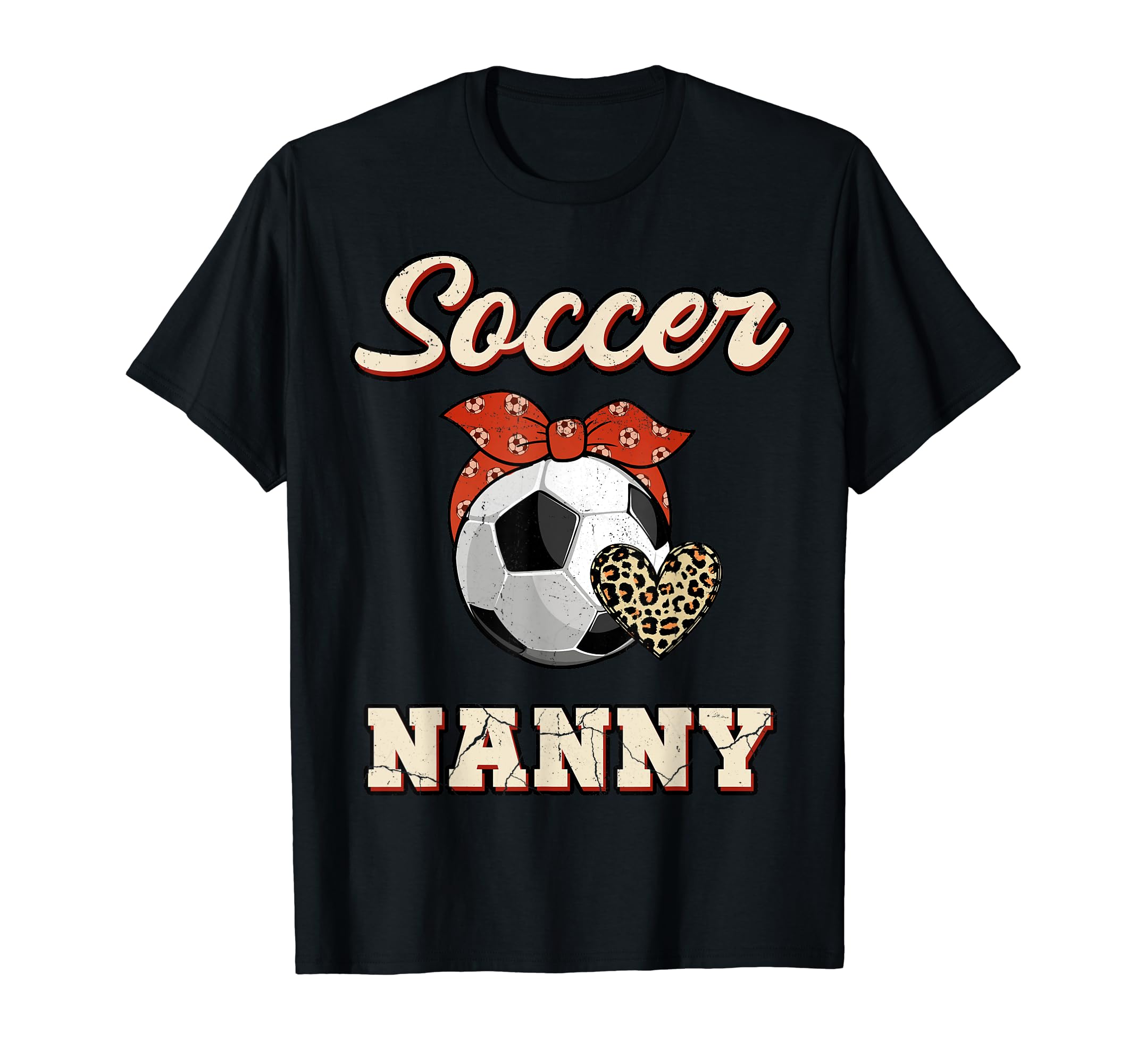 Soccer Nanny Bandana Leopard Heart T-Shirt - Streetwear Style for Adults - T-Shirt, Sweatshirt, Hoodie